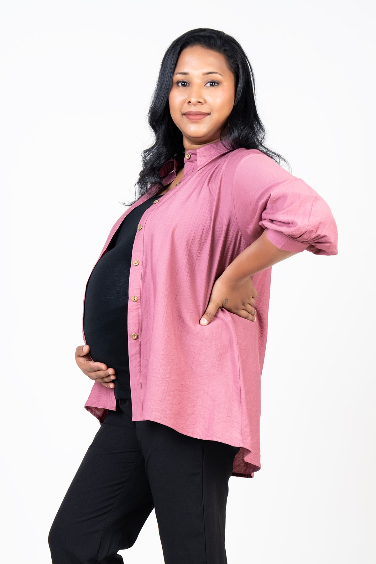 Envogue Women's 3/4 Sleeve Maternity Tunic Top