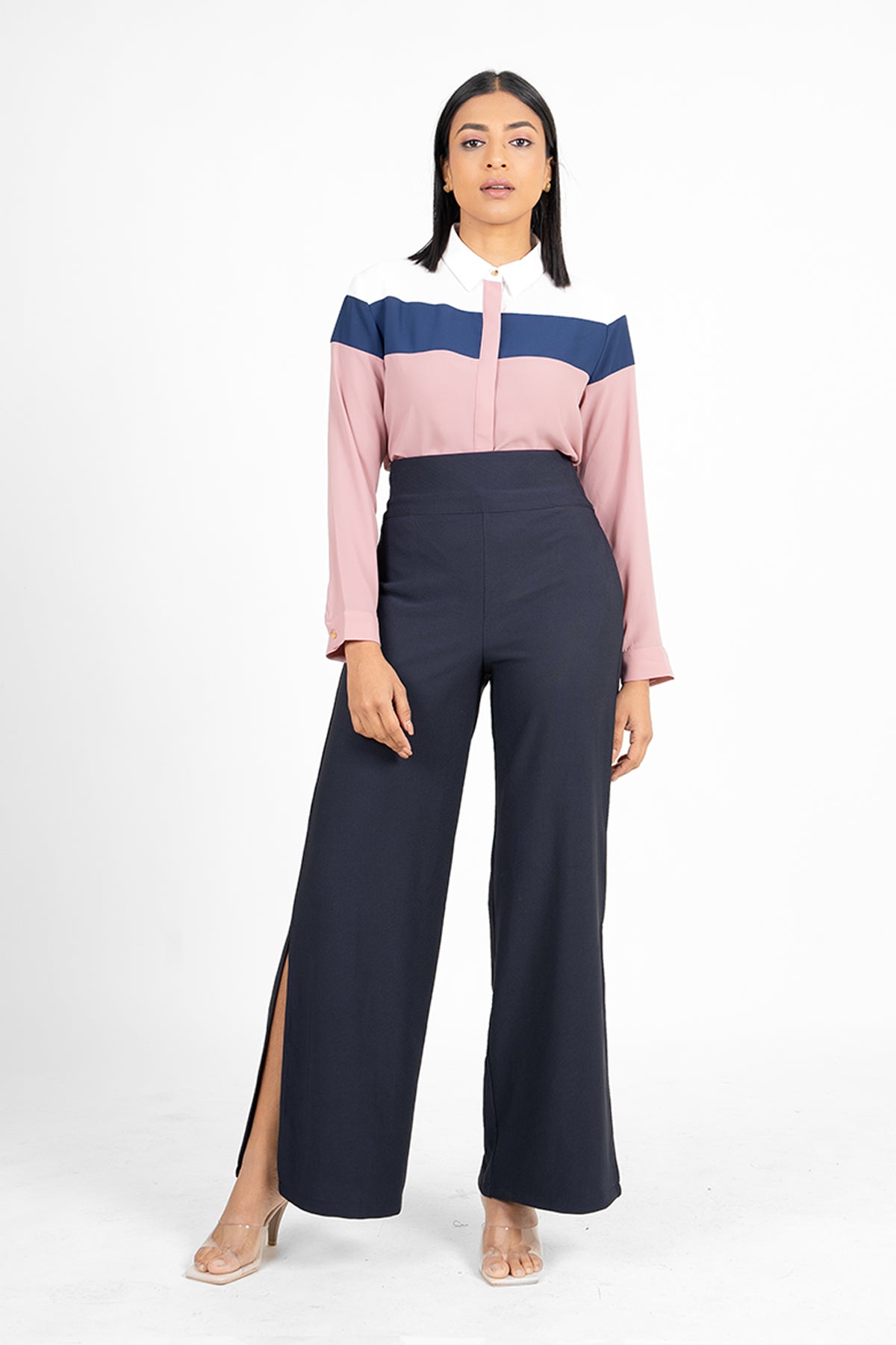 ENVOGUE Women's Wide-Leg Formal Trousers