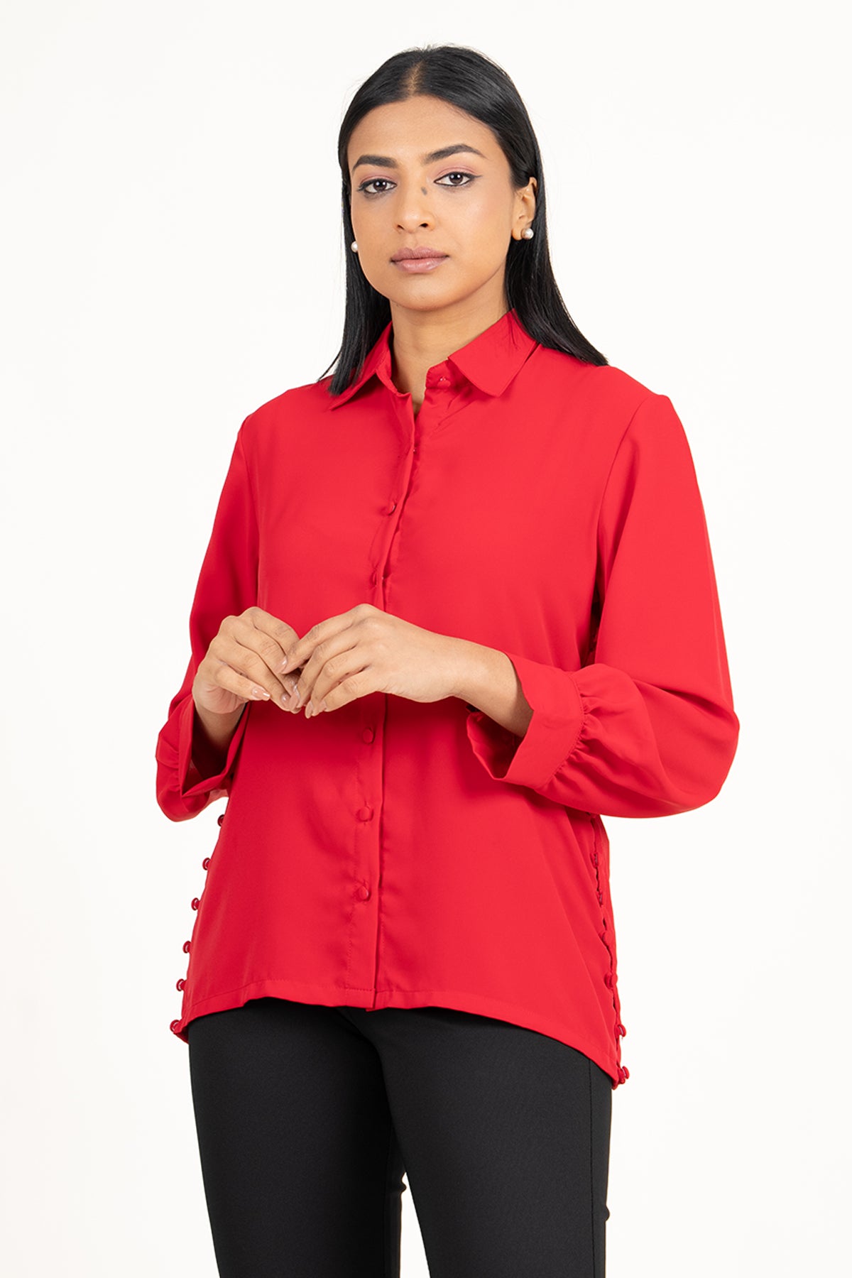 Envogue Women's Long Sleeve Chic Office Shirt