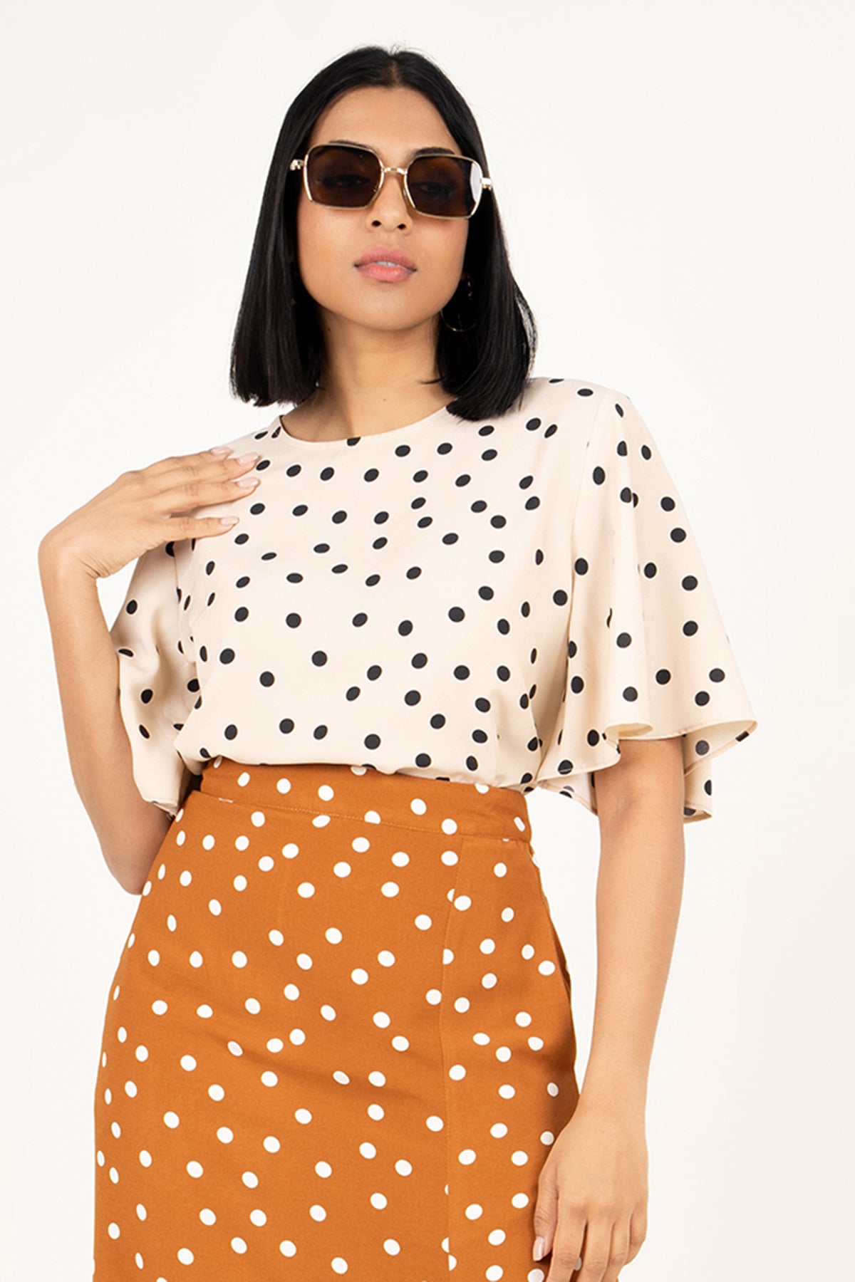 Envogue Women's Dotted Chic Office Top