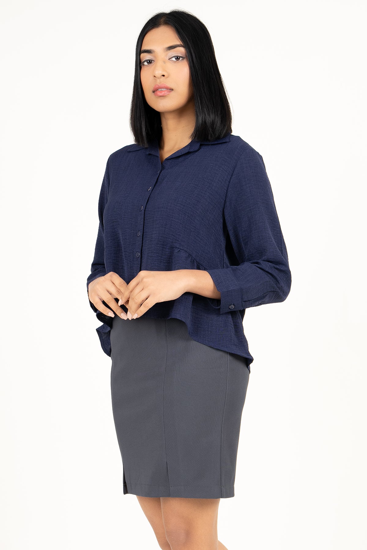 Envogue Women's Long Sleeve Plain Office Top