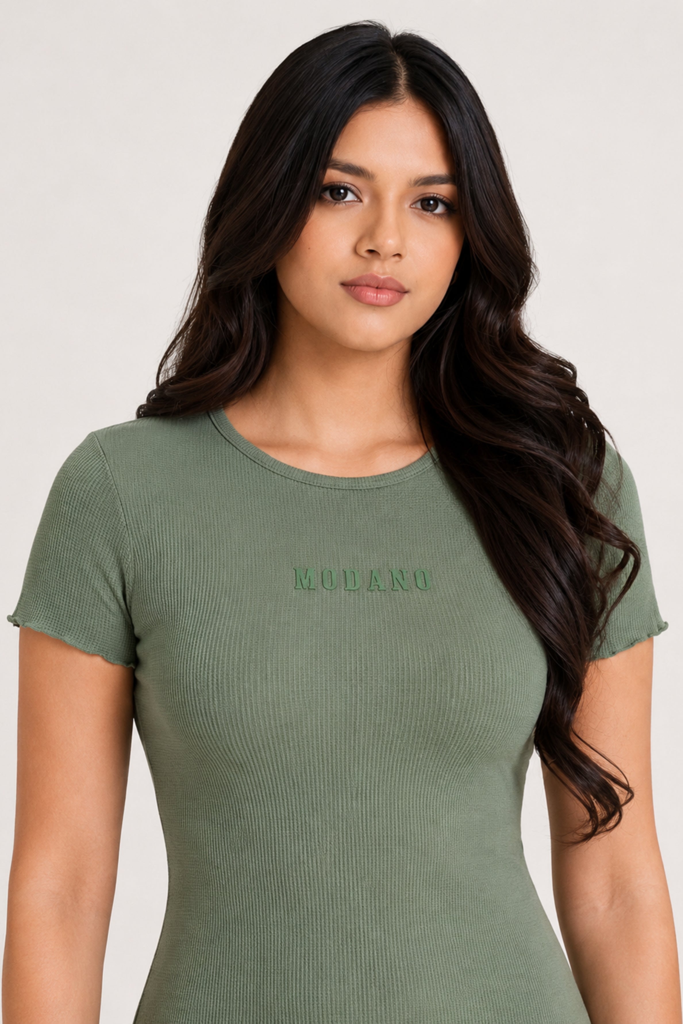 MODANO Women's Short Sleeve Casual Dress - Green