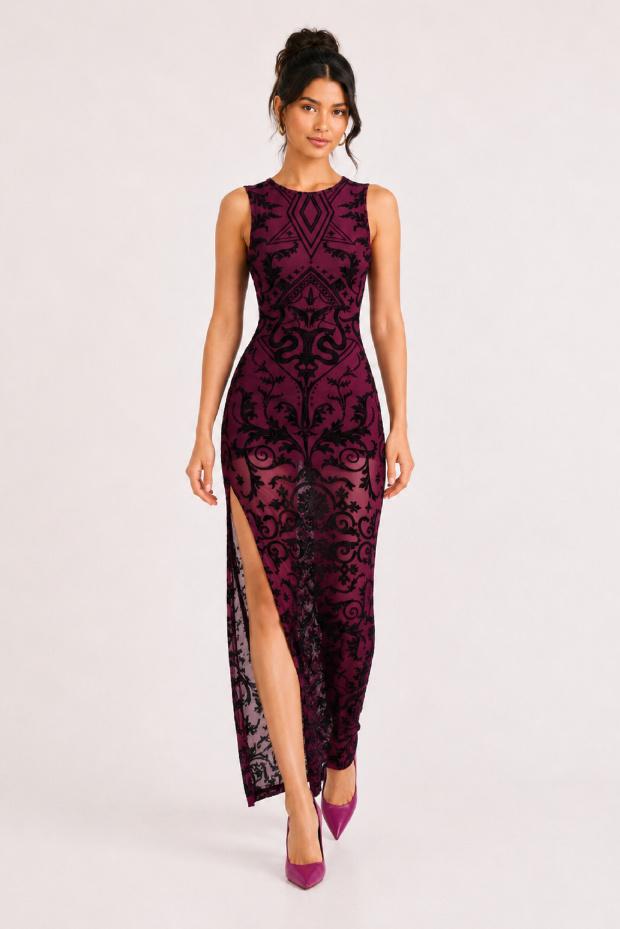 MODANO Party Sleeve less Dress - Maroon