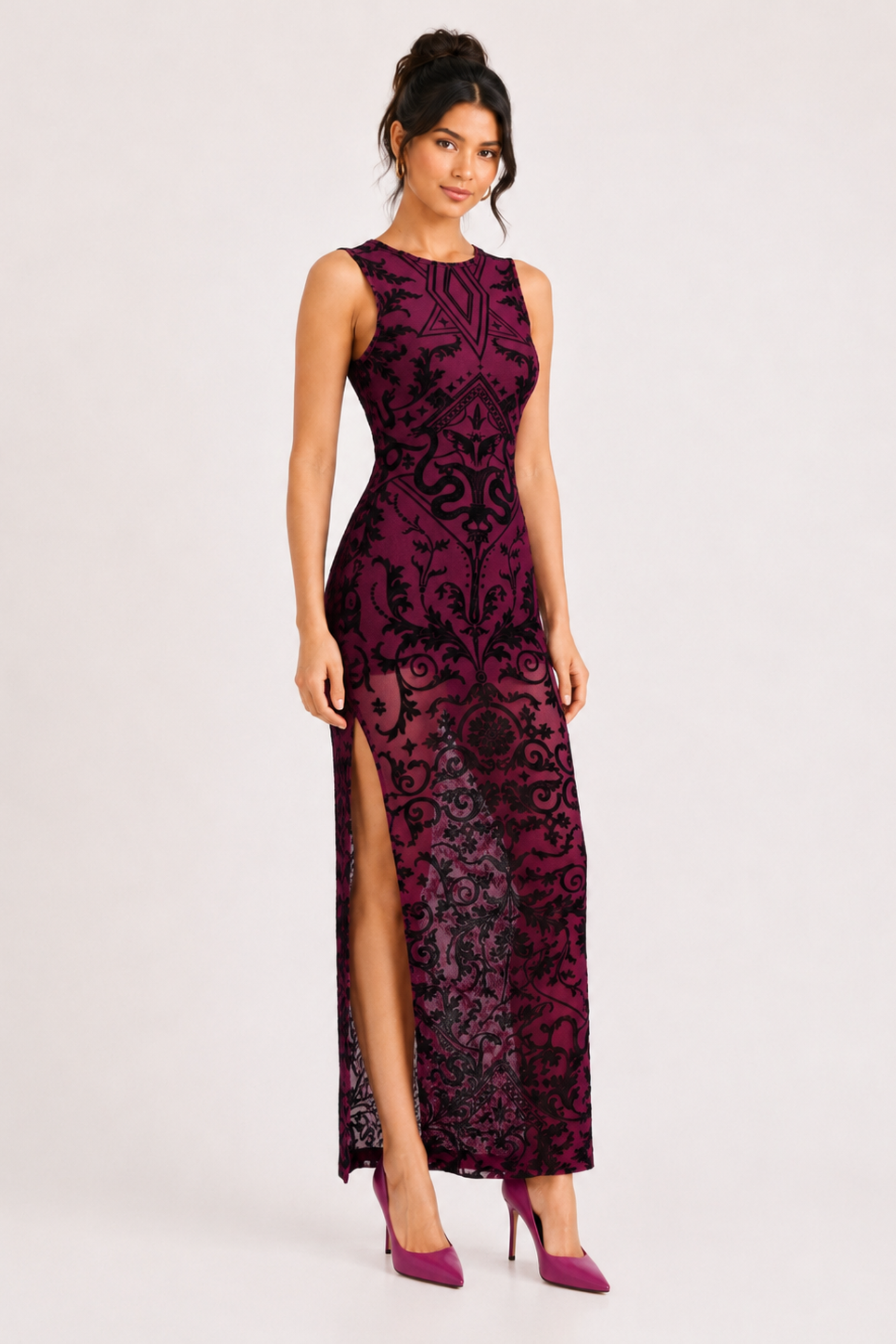 MODANO Party Sleeve less Dress - Maroon