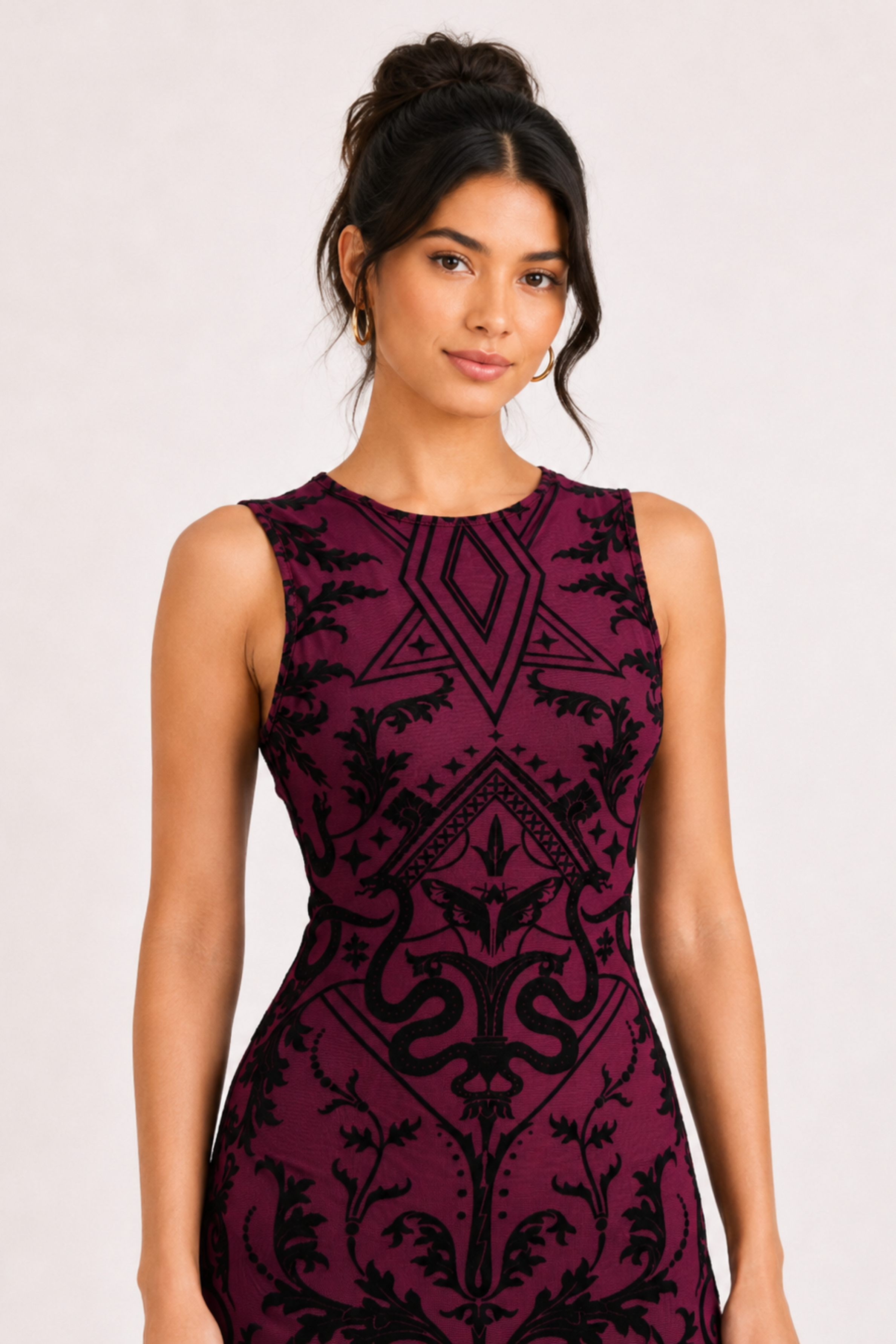 MODANO Party Sleeve less Dress - Maroon