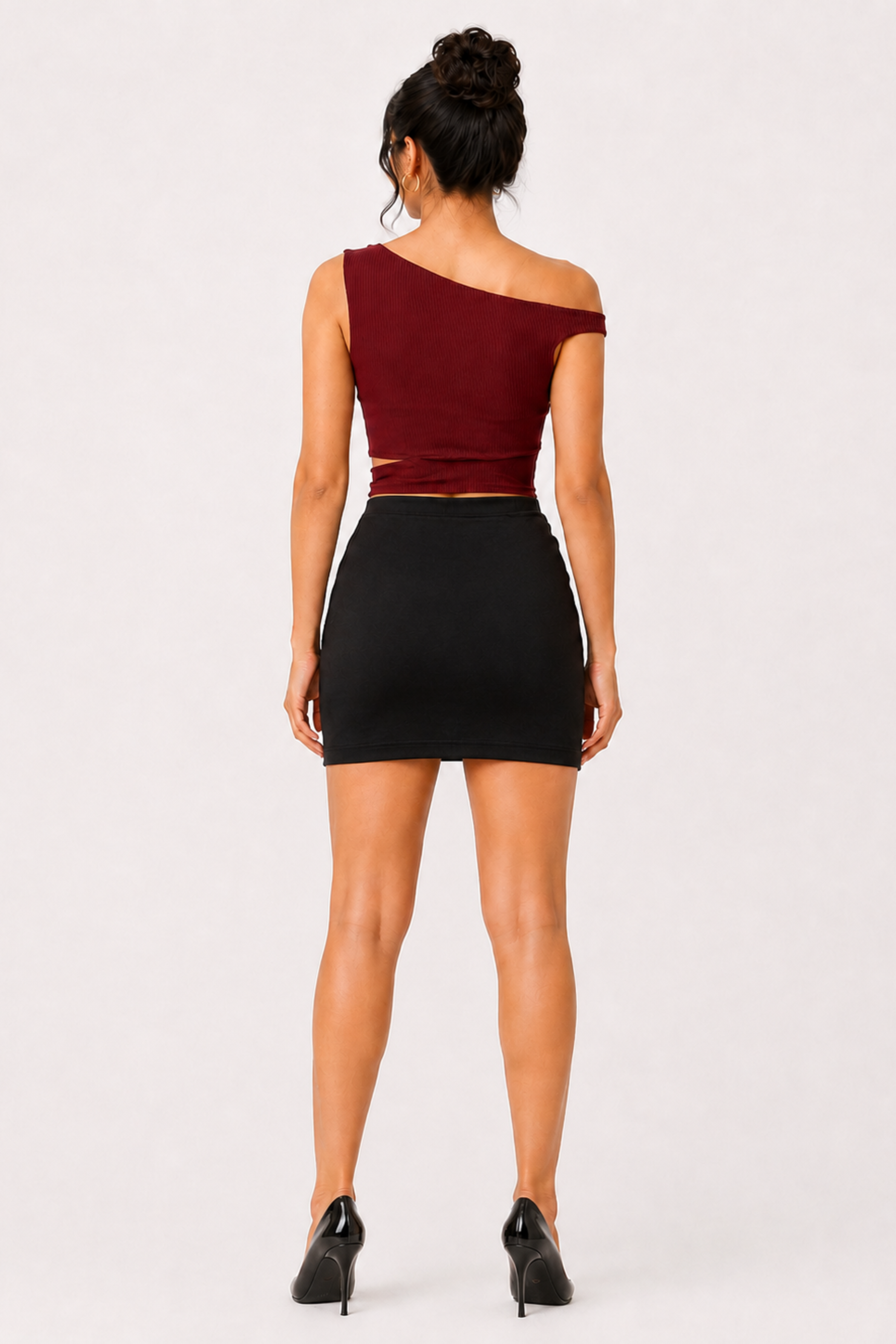 MODANO Casual Crop Top - Maroon