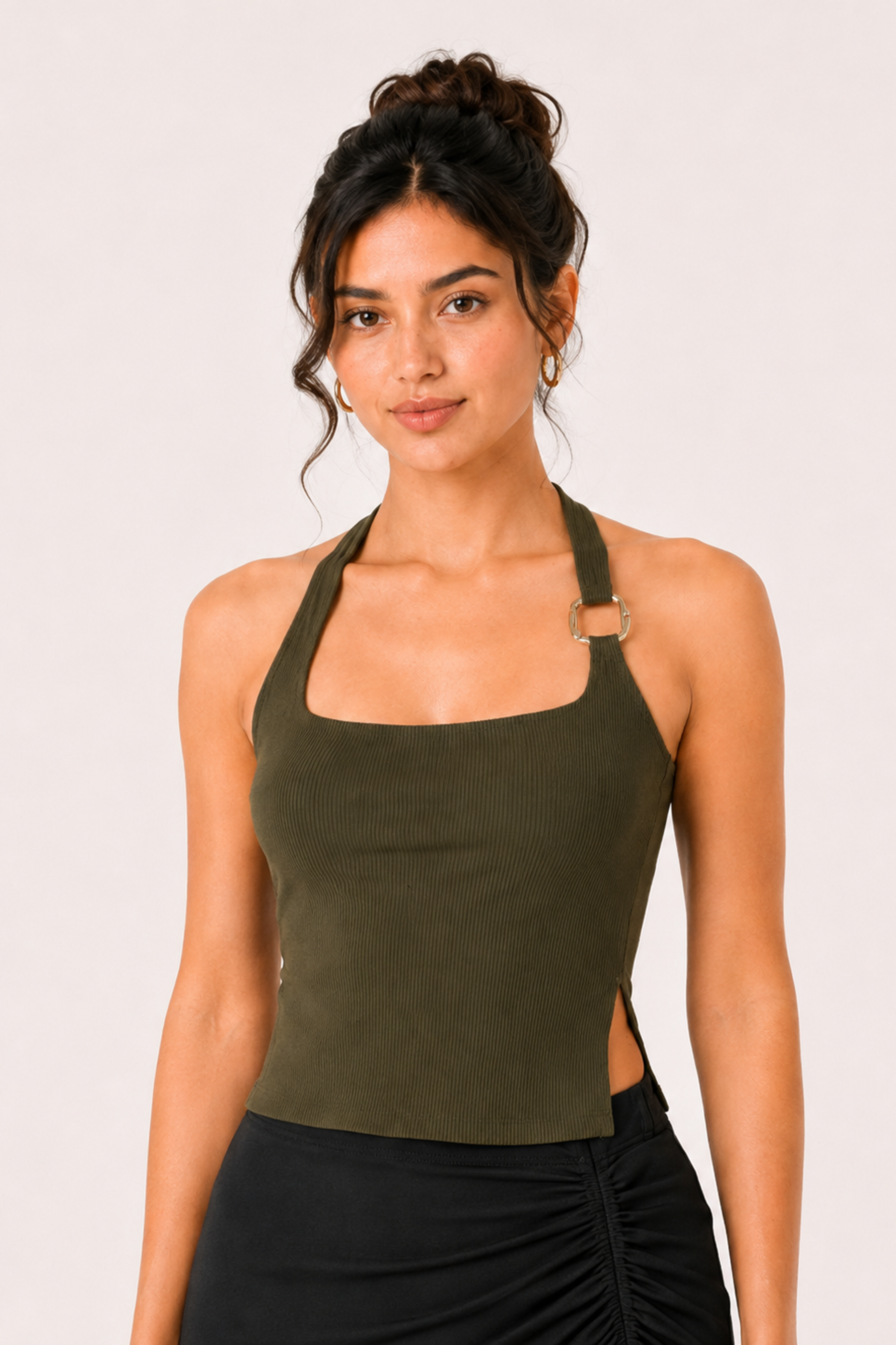 MODANO Casual Crop Top - Army Green