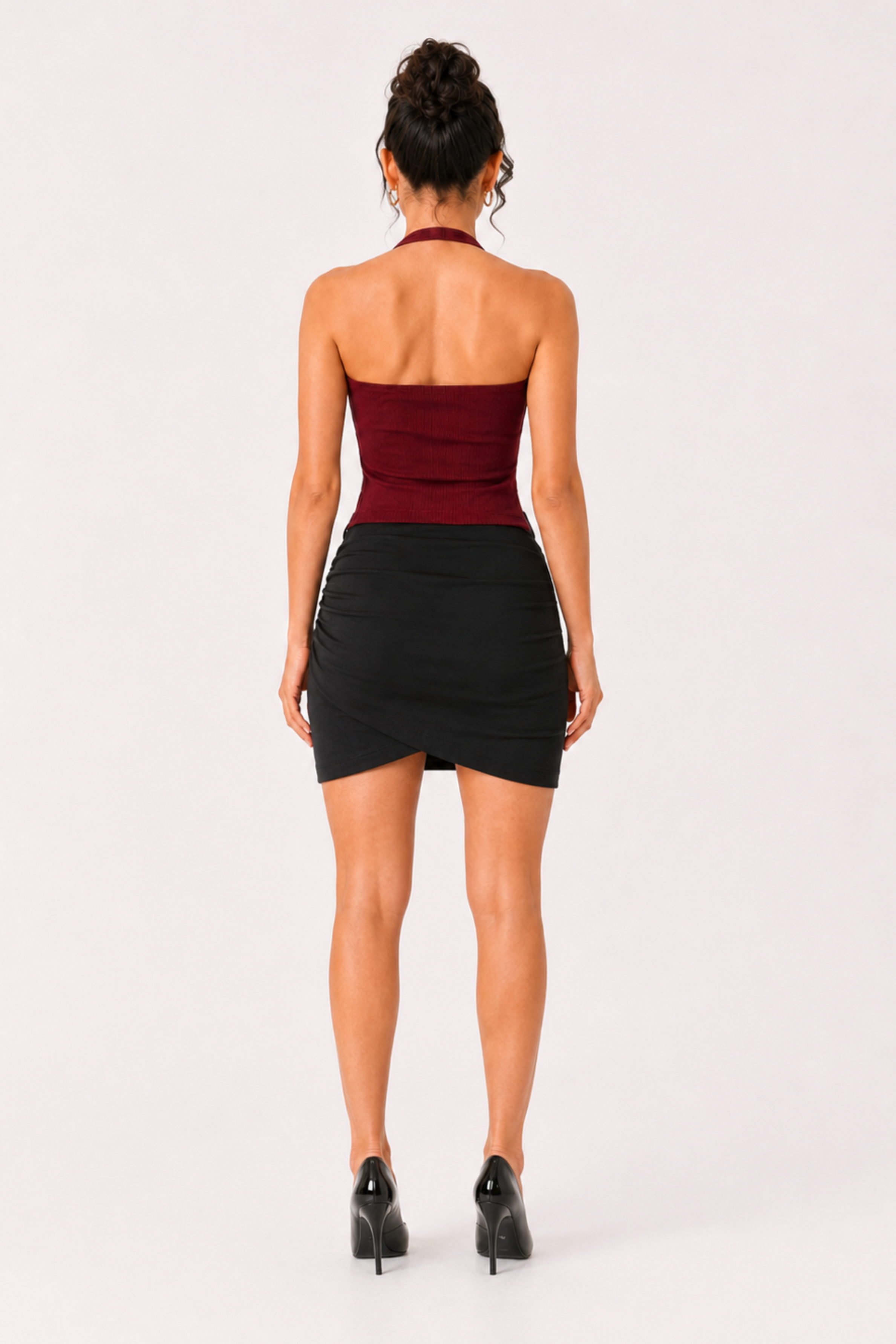 MODANO Casual Crop Top - Maroon