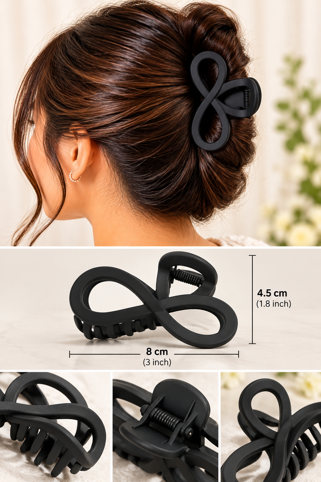 MOON Stone Women's Hair Slide - 1pcs