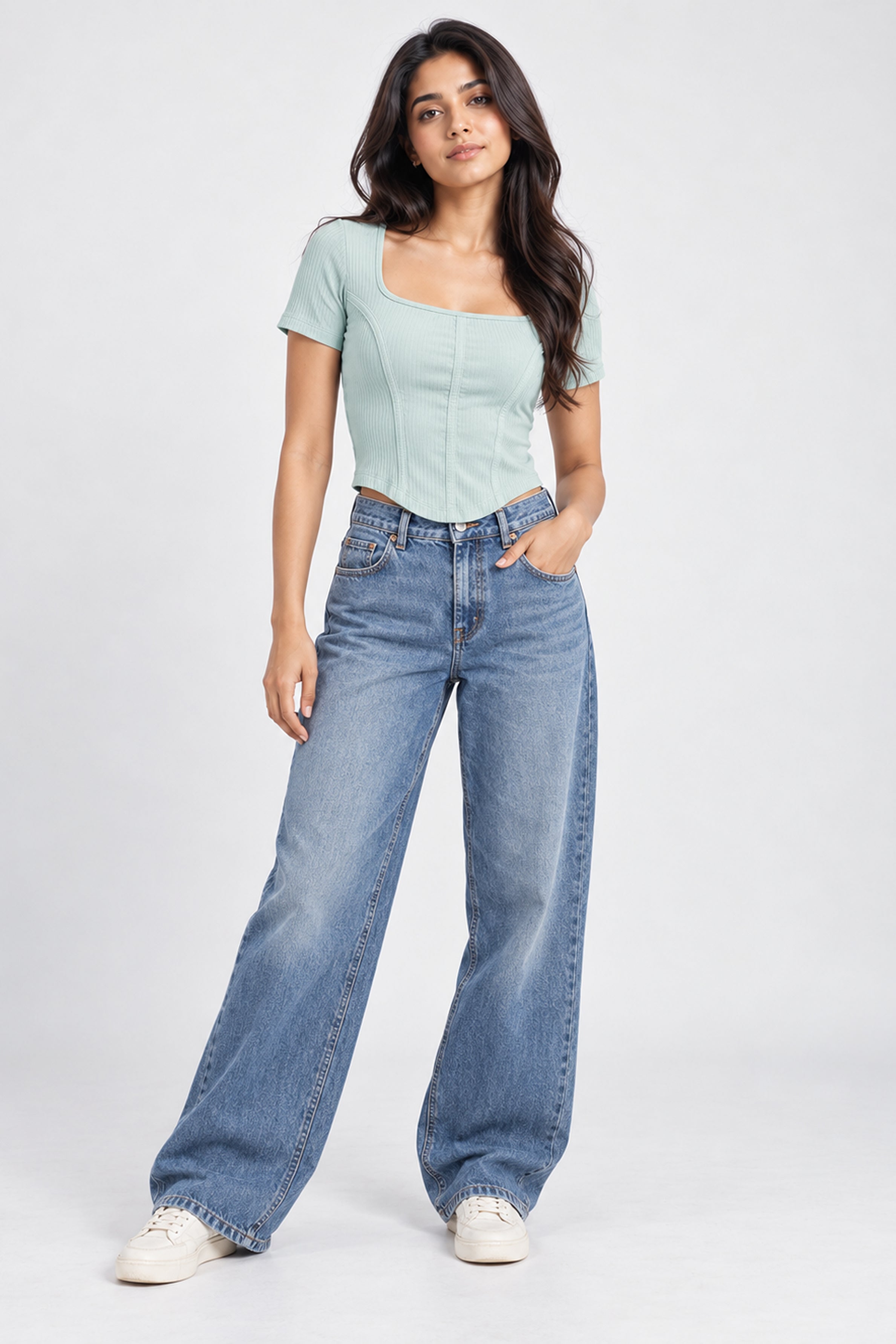 MODANO PETALS IN BLOOM Casual Top - Mint Green