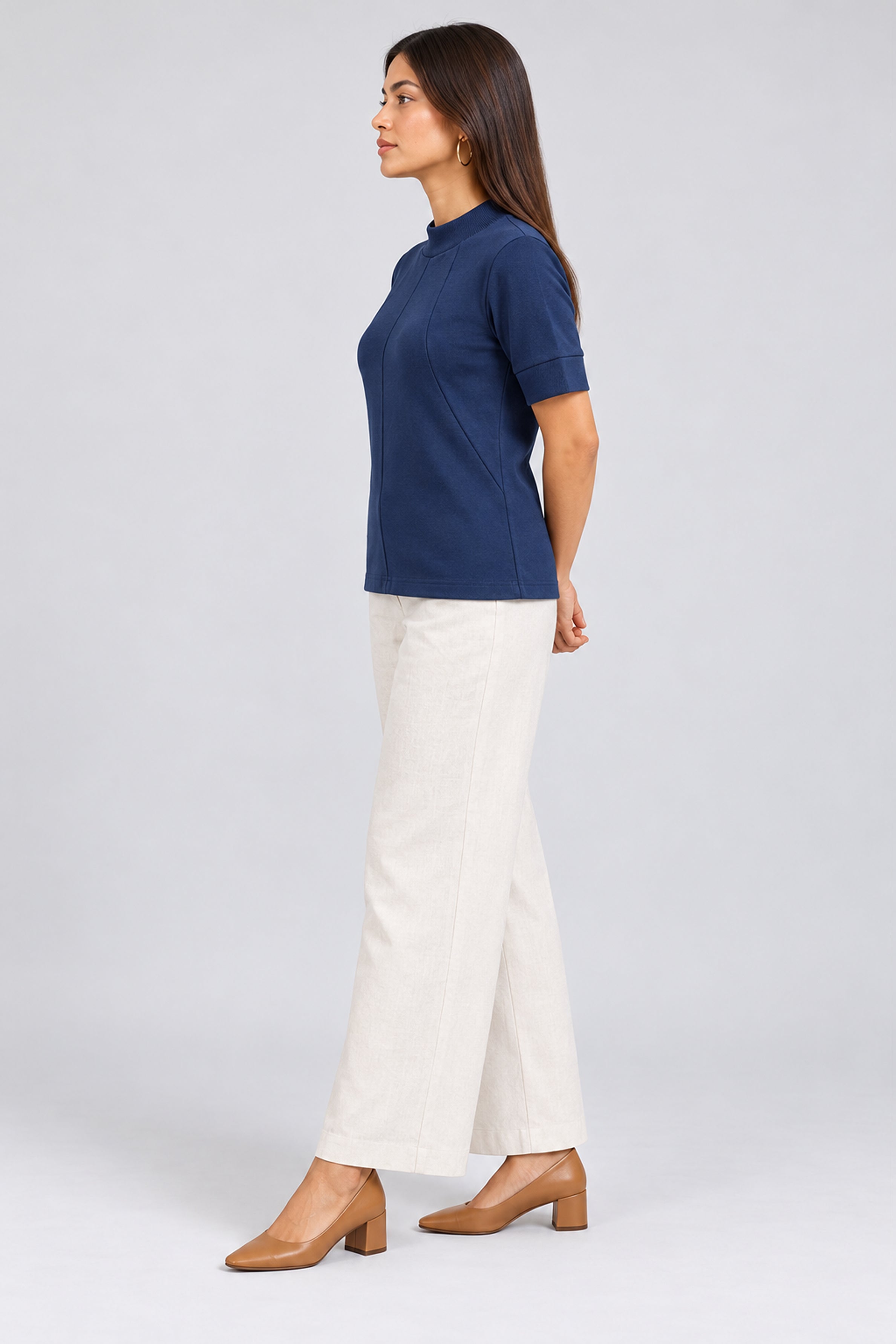 ENVOGUE Women's Formal Top - Navy