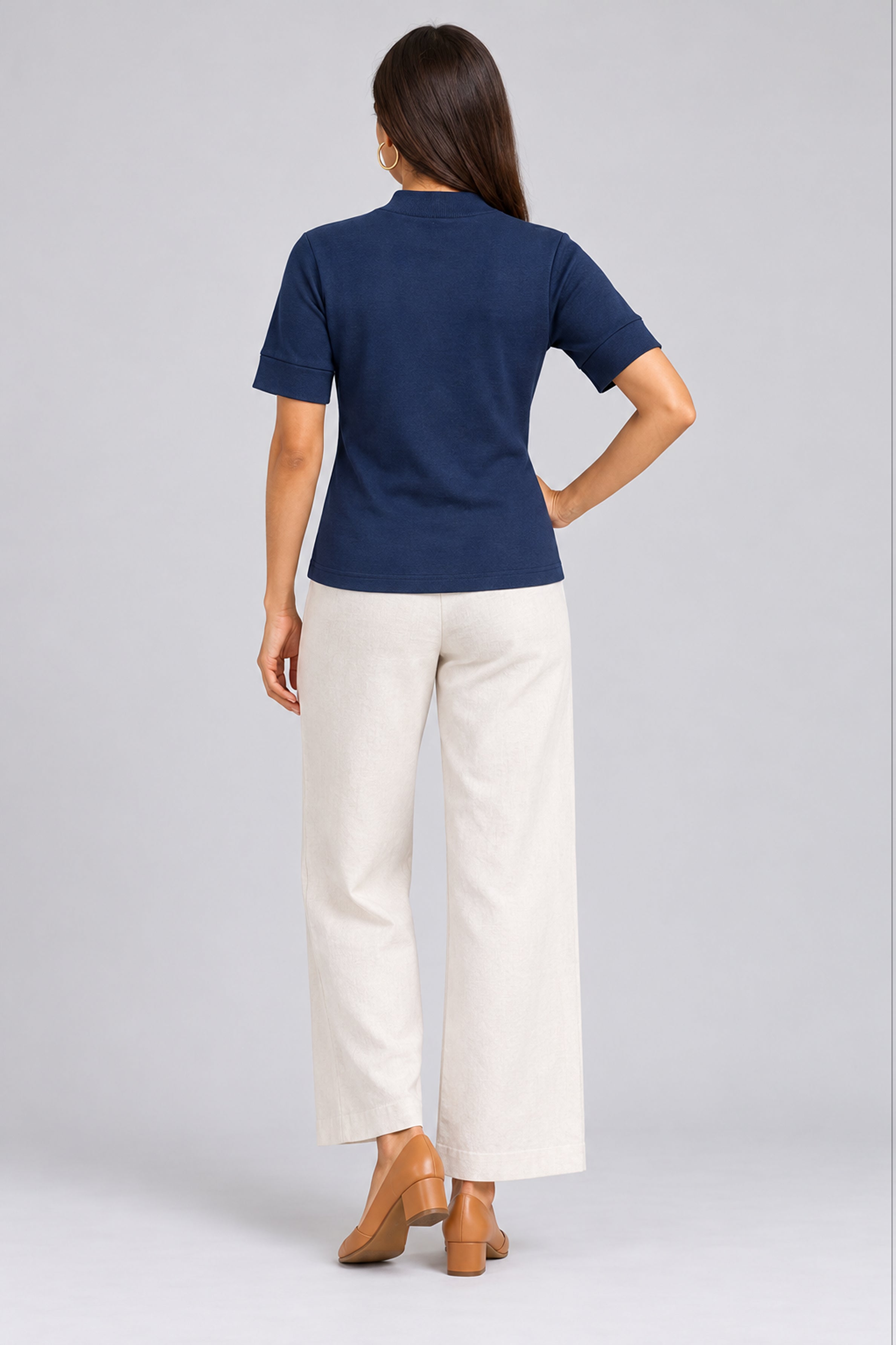 ENVOGUE Women's Formal Top - Navy