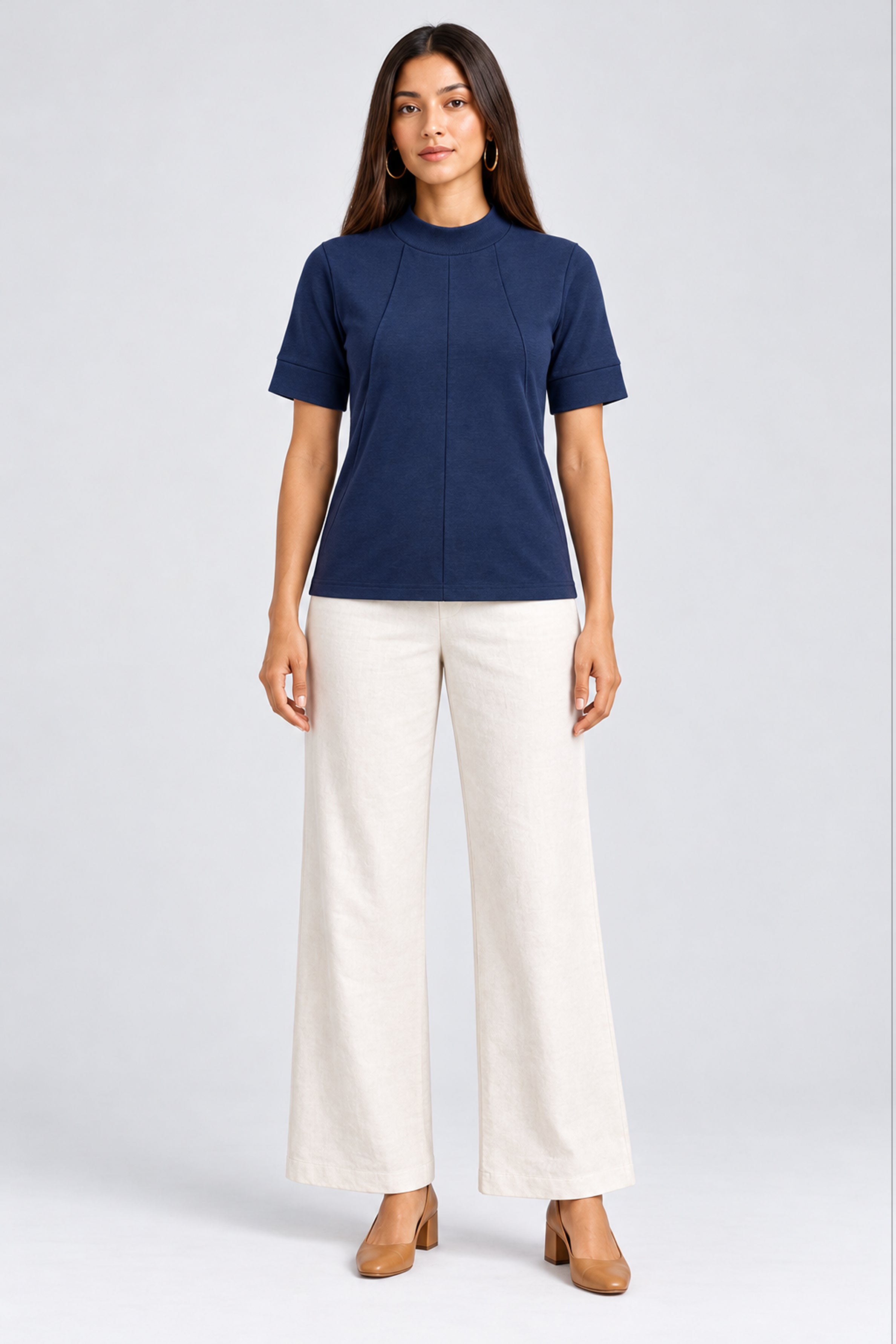 ENVOGUE Women's Formal Top - Navy