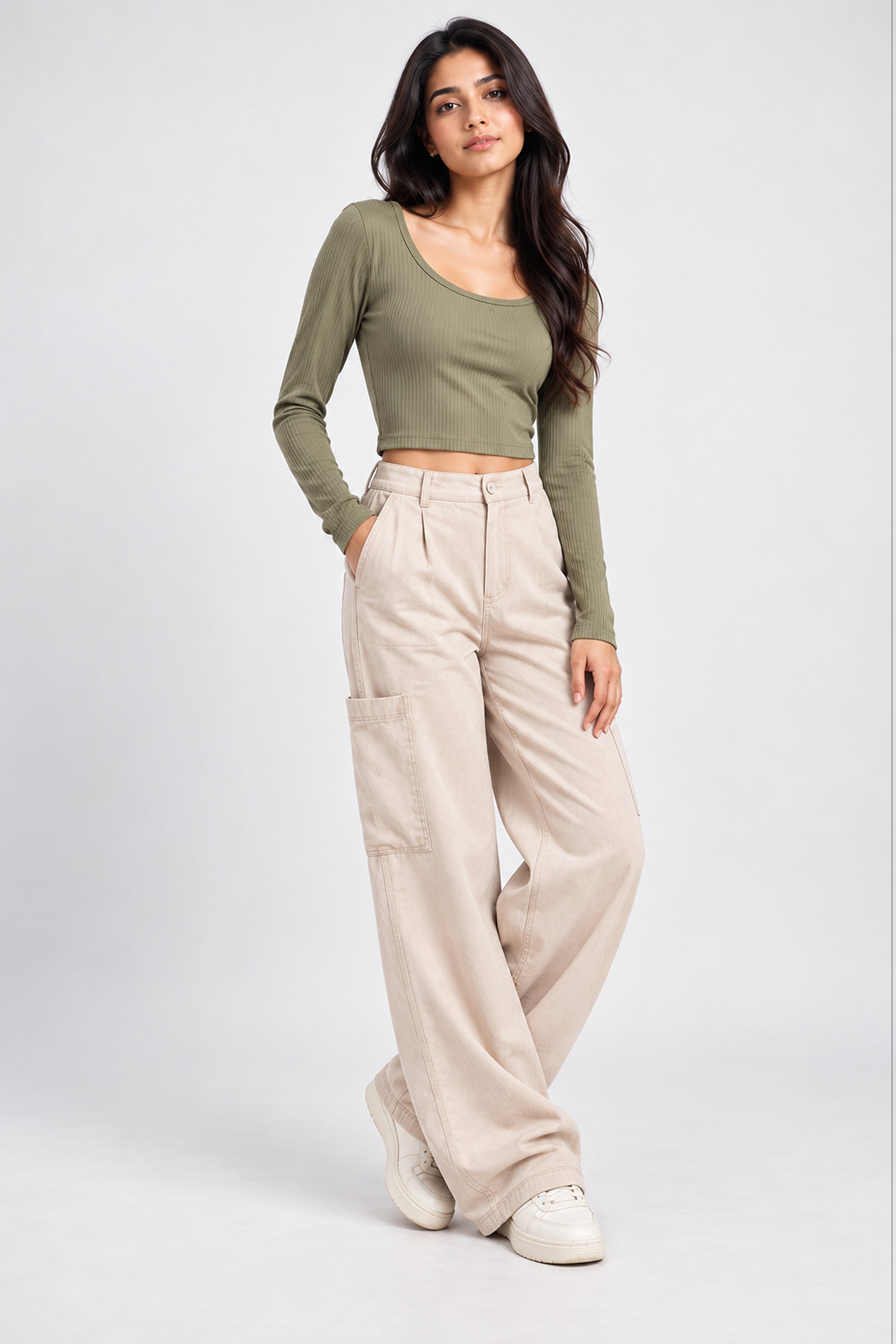 MODANO PETALS IN BLOOM Casual Top - Green
