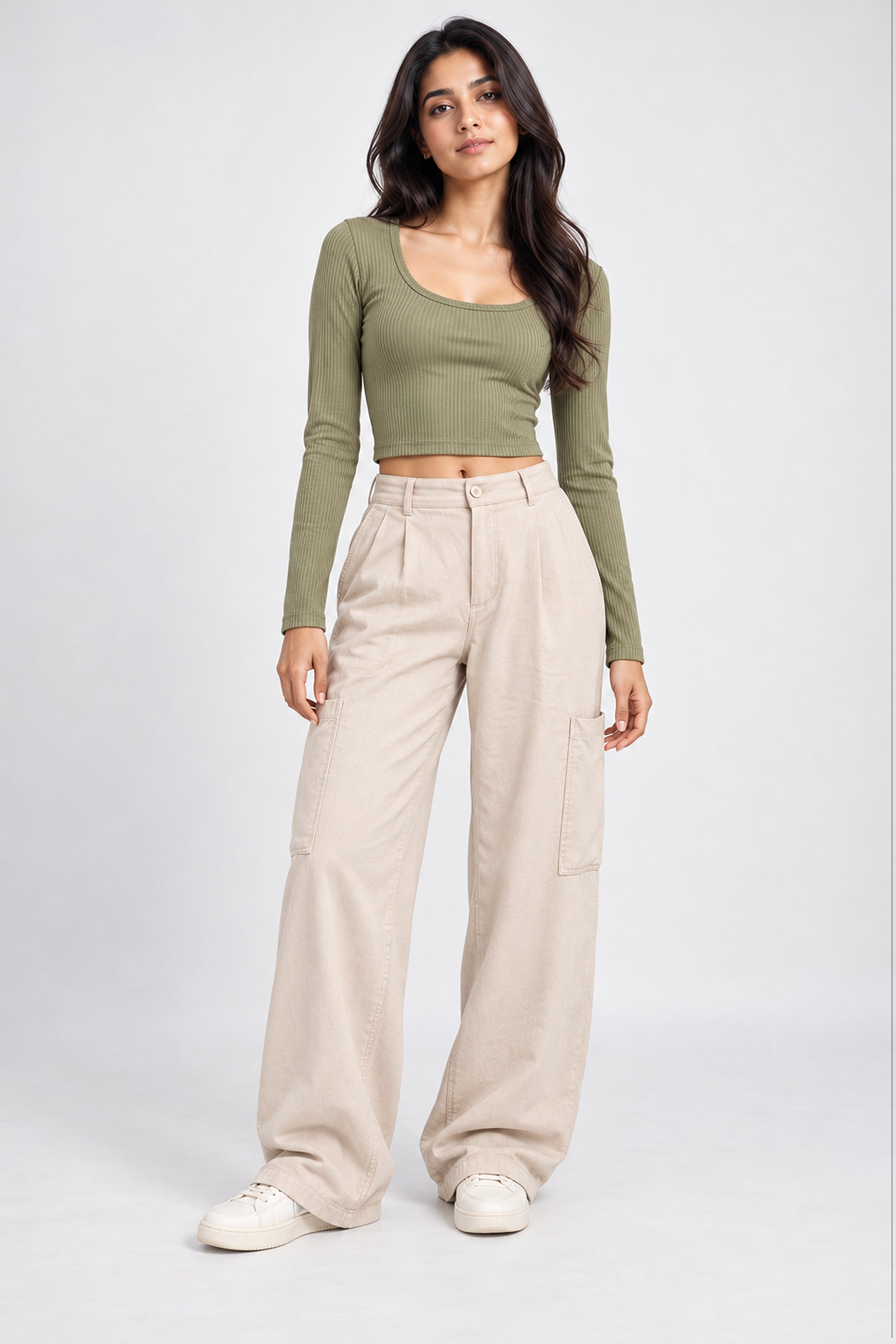 MODANO PETALS IN BLOOM Casual Top - Green