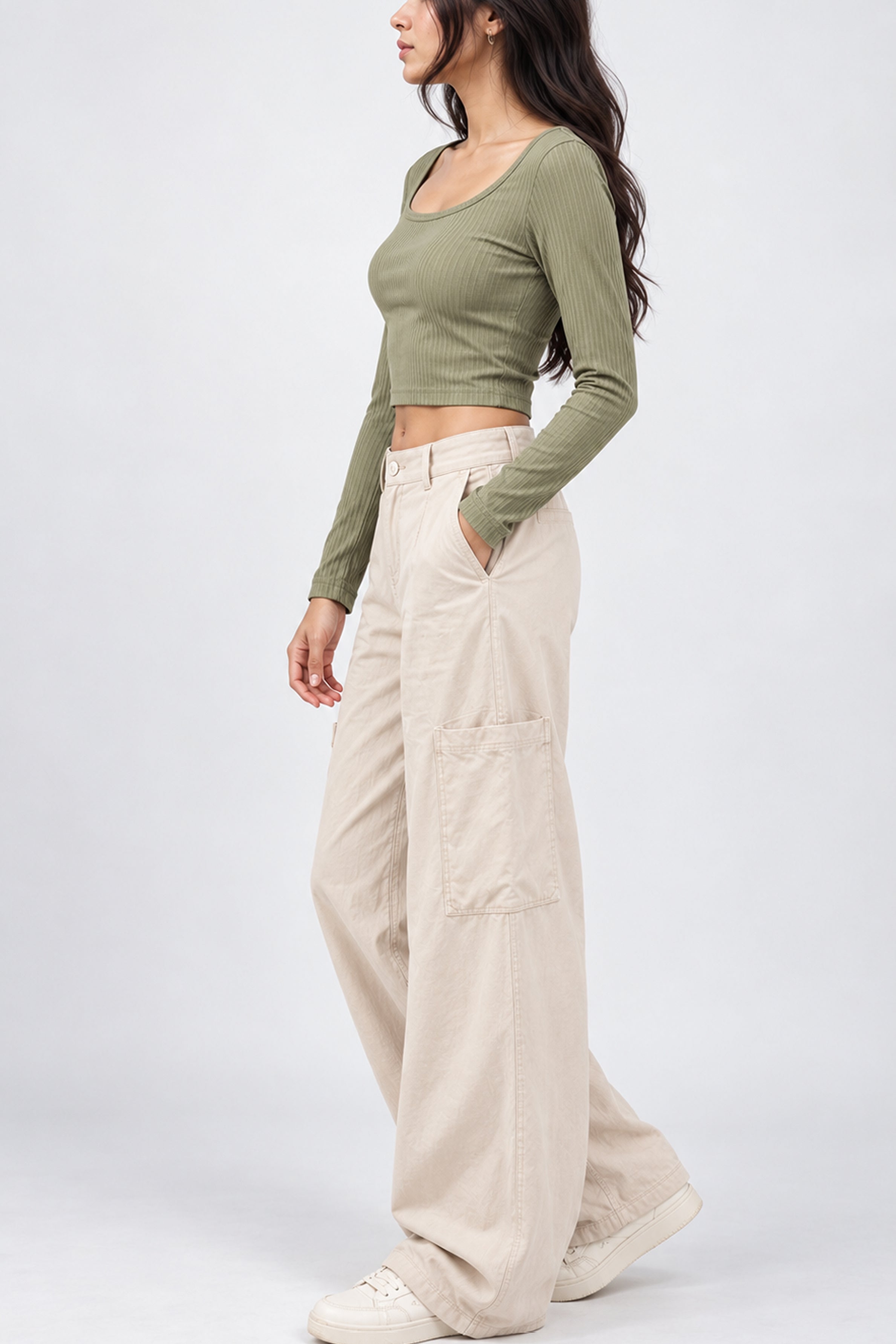MODANO PETALS IN BLOOM Casual Top - Green