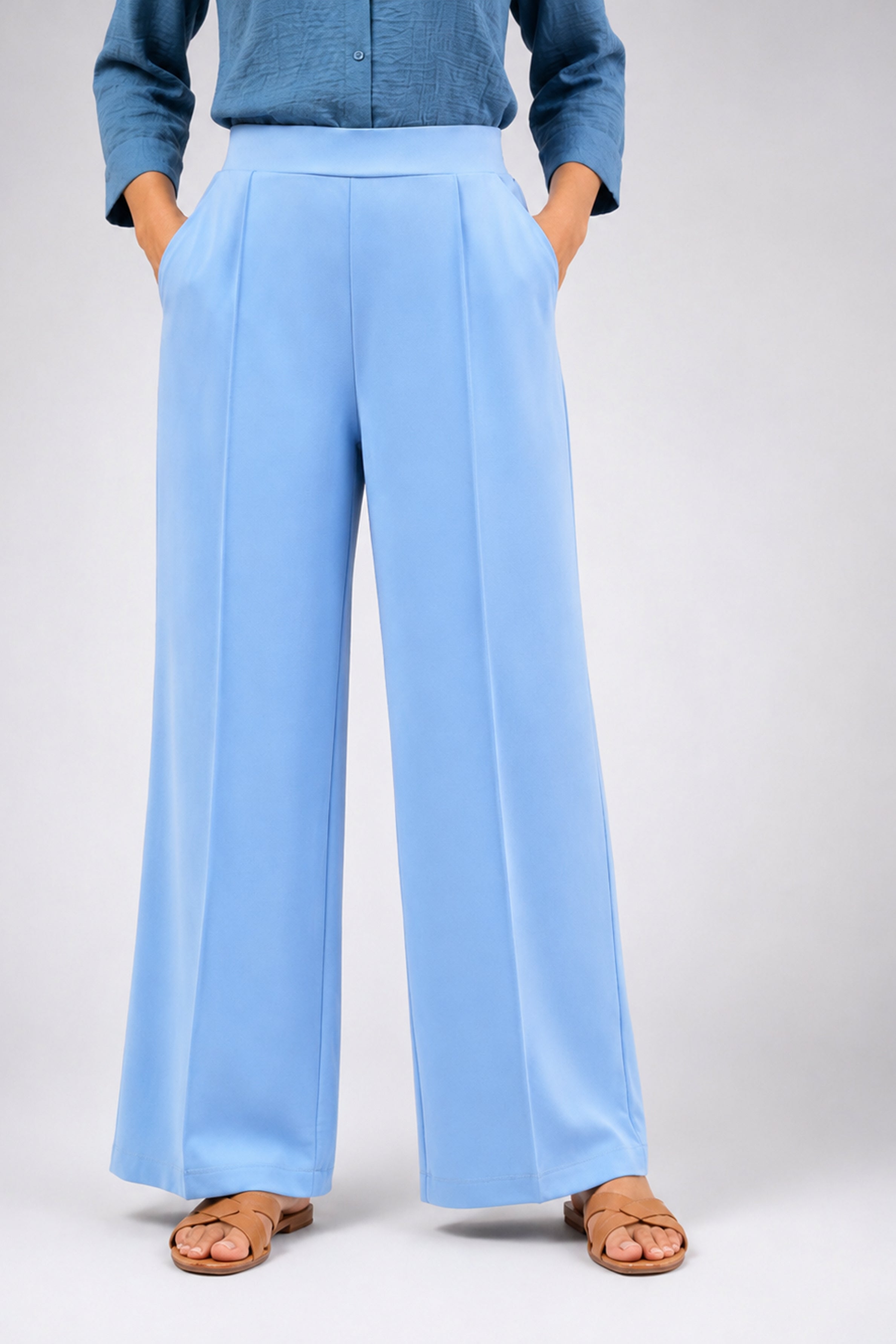 HADA Casual Relaxed Fit Pant - Blue
