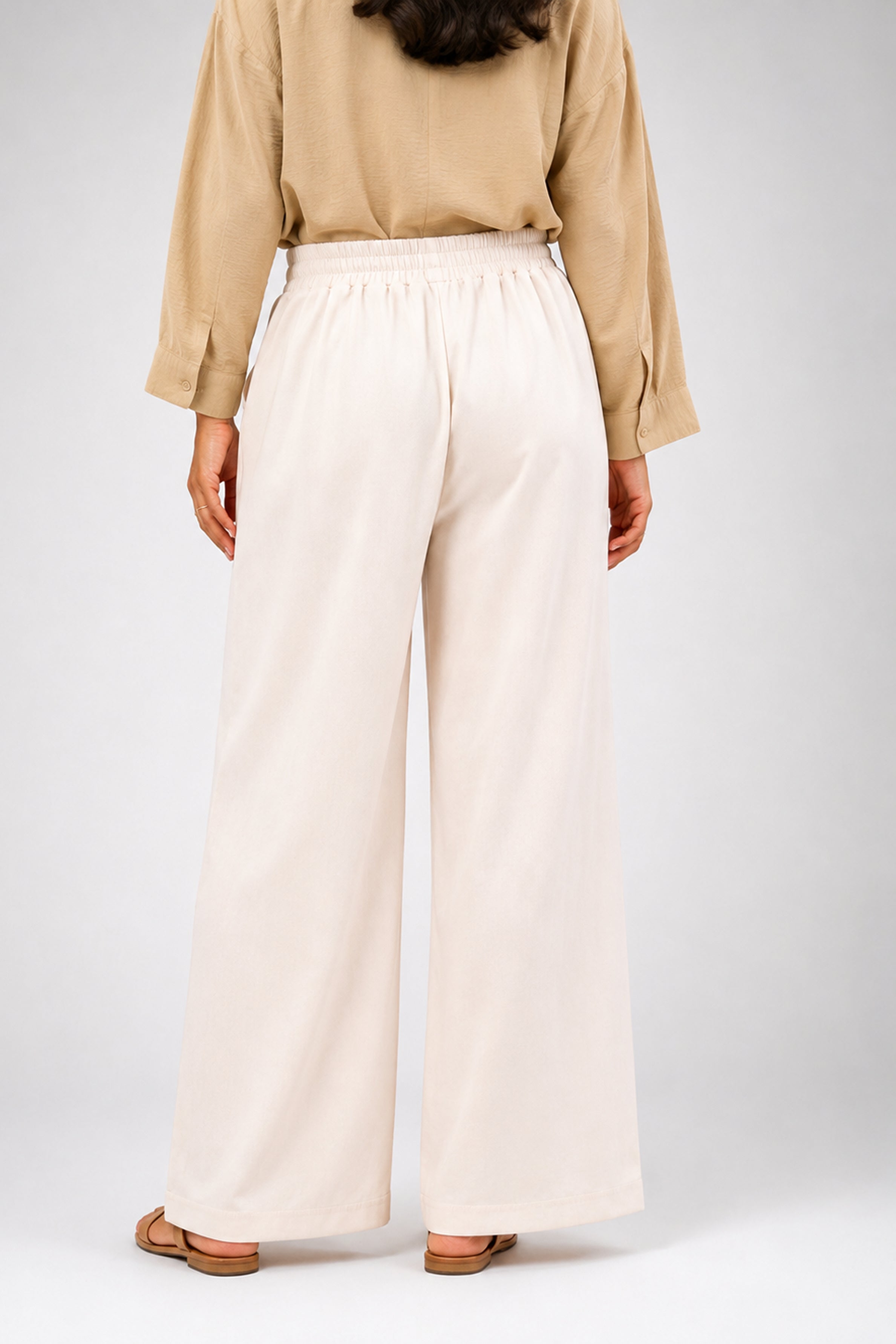HADA Casual Relaxed Fit Pant - Cream