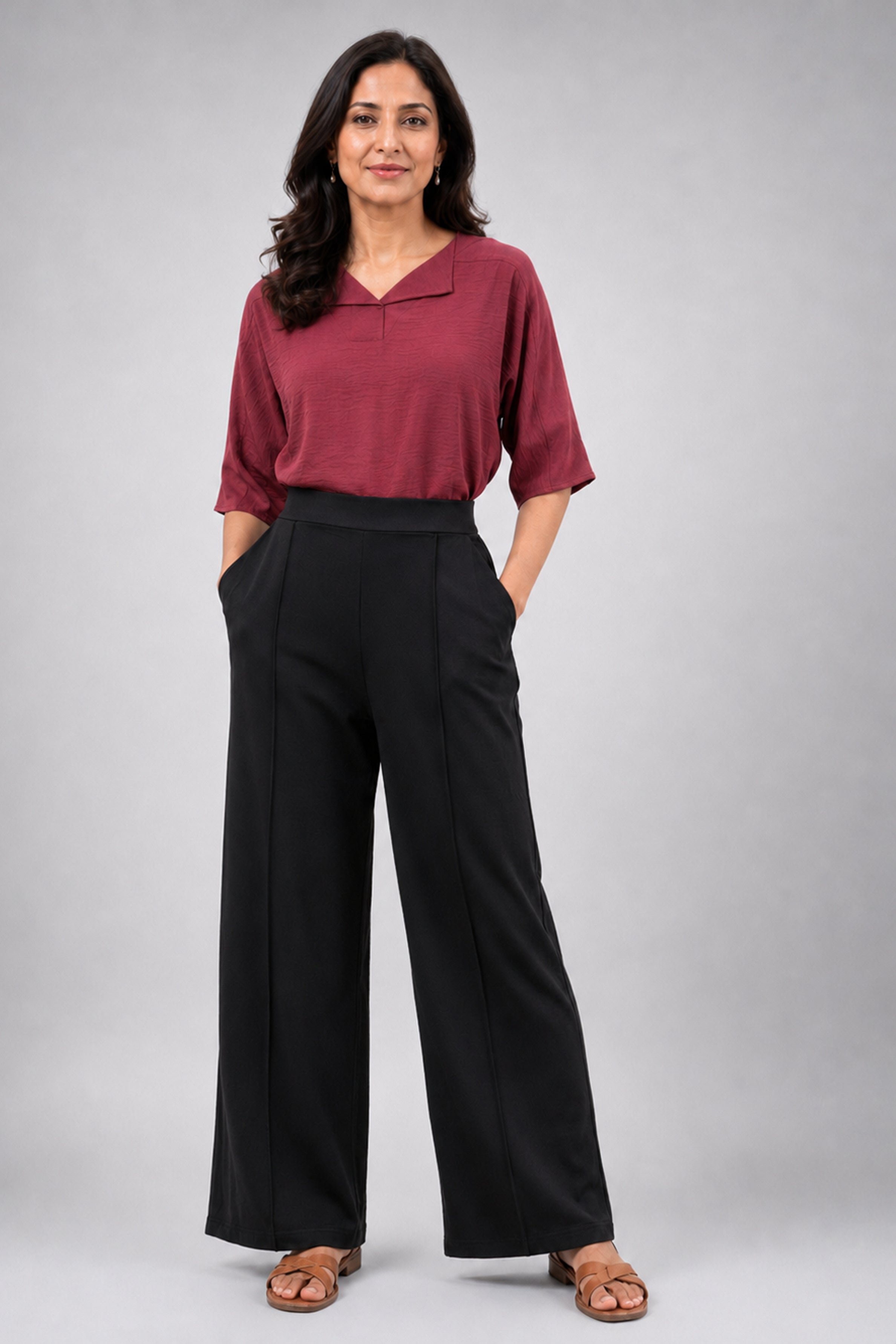 HADA Casual Relaxed Fit Pant - Black