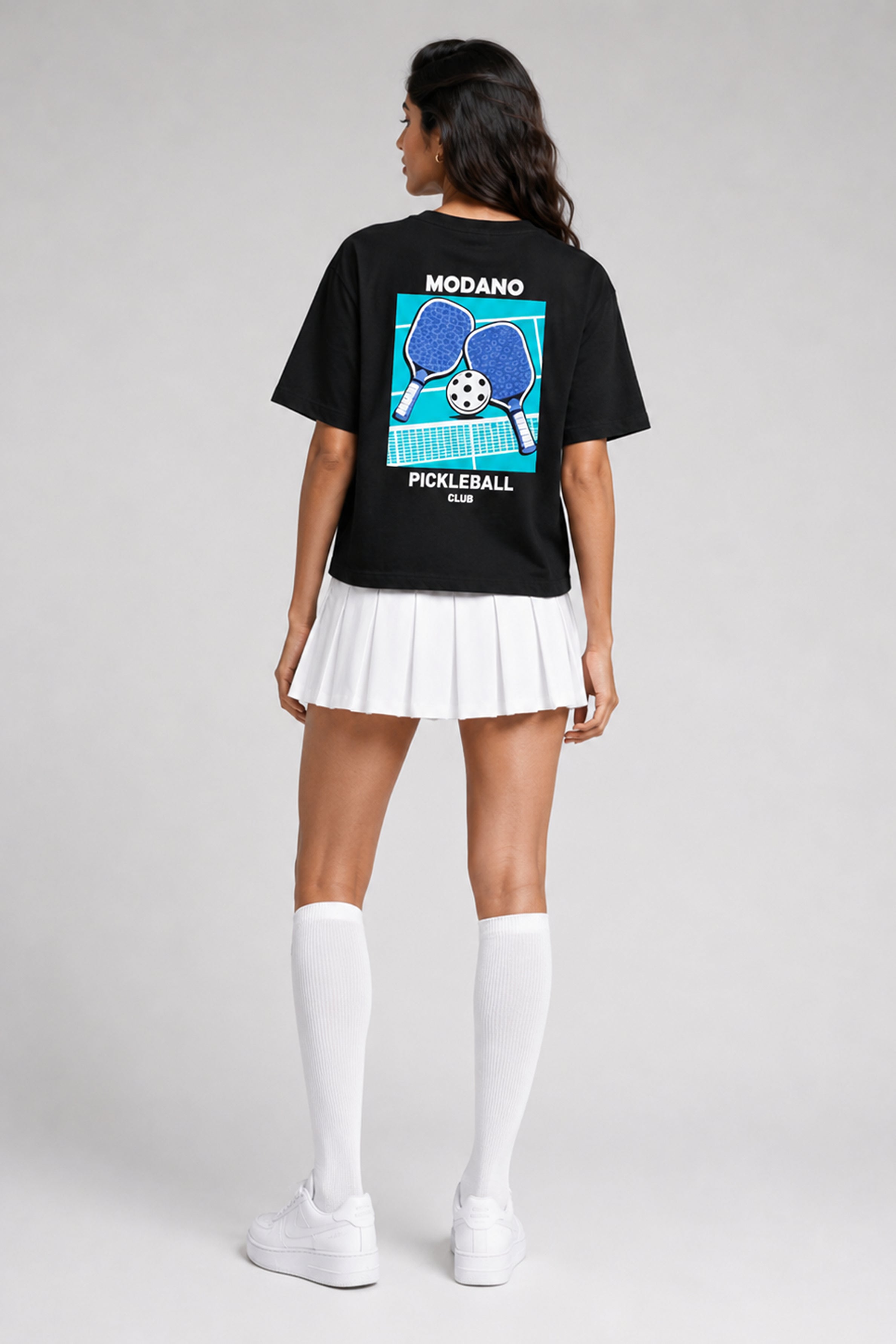 MODANO Pickleball Crew Neck Oversized Tees - Black