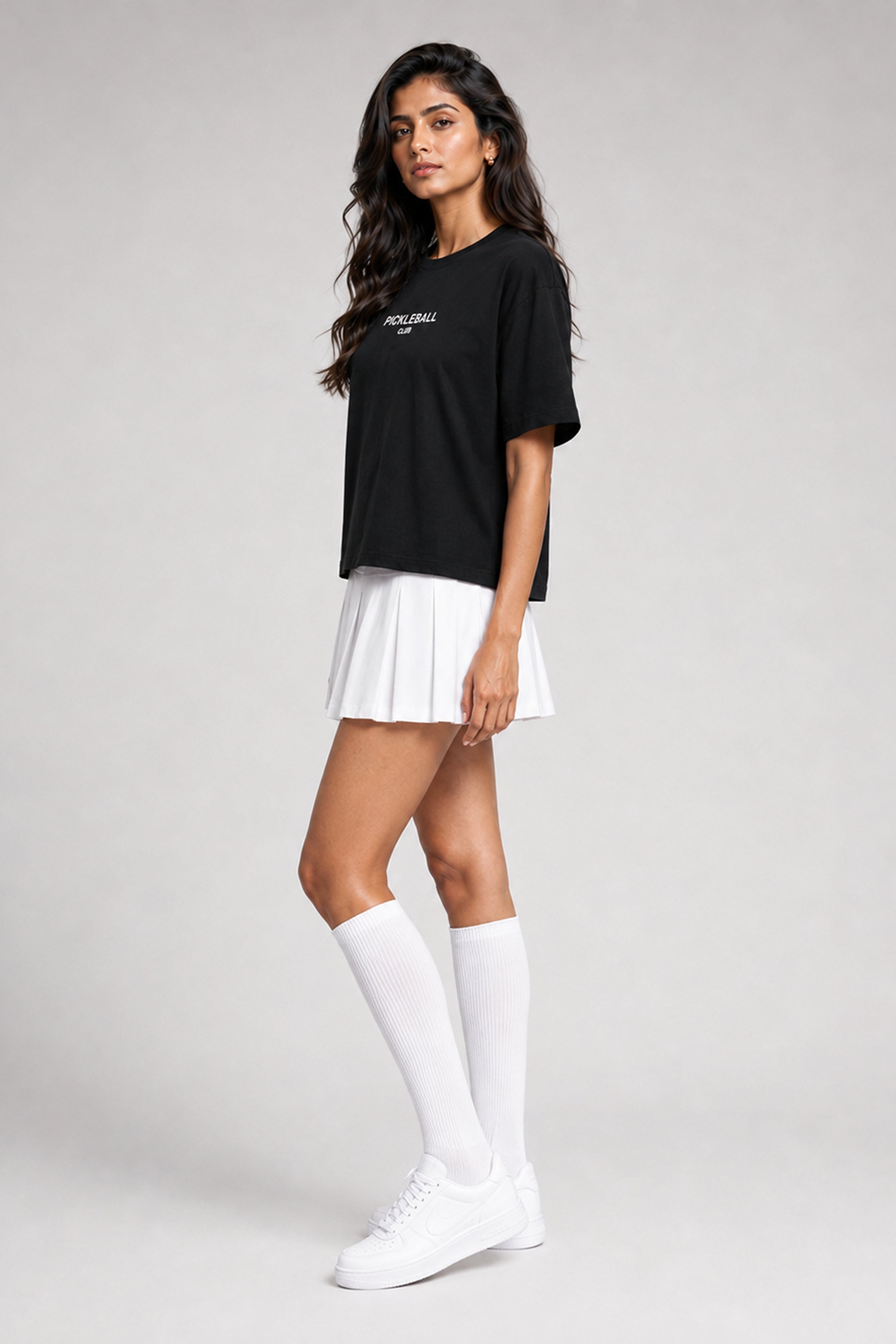 MODANO Pickleball Crew Neck Oversized Tees - Black