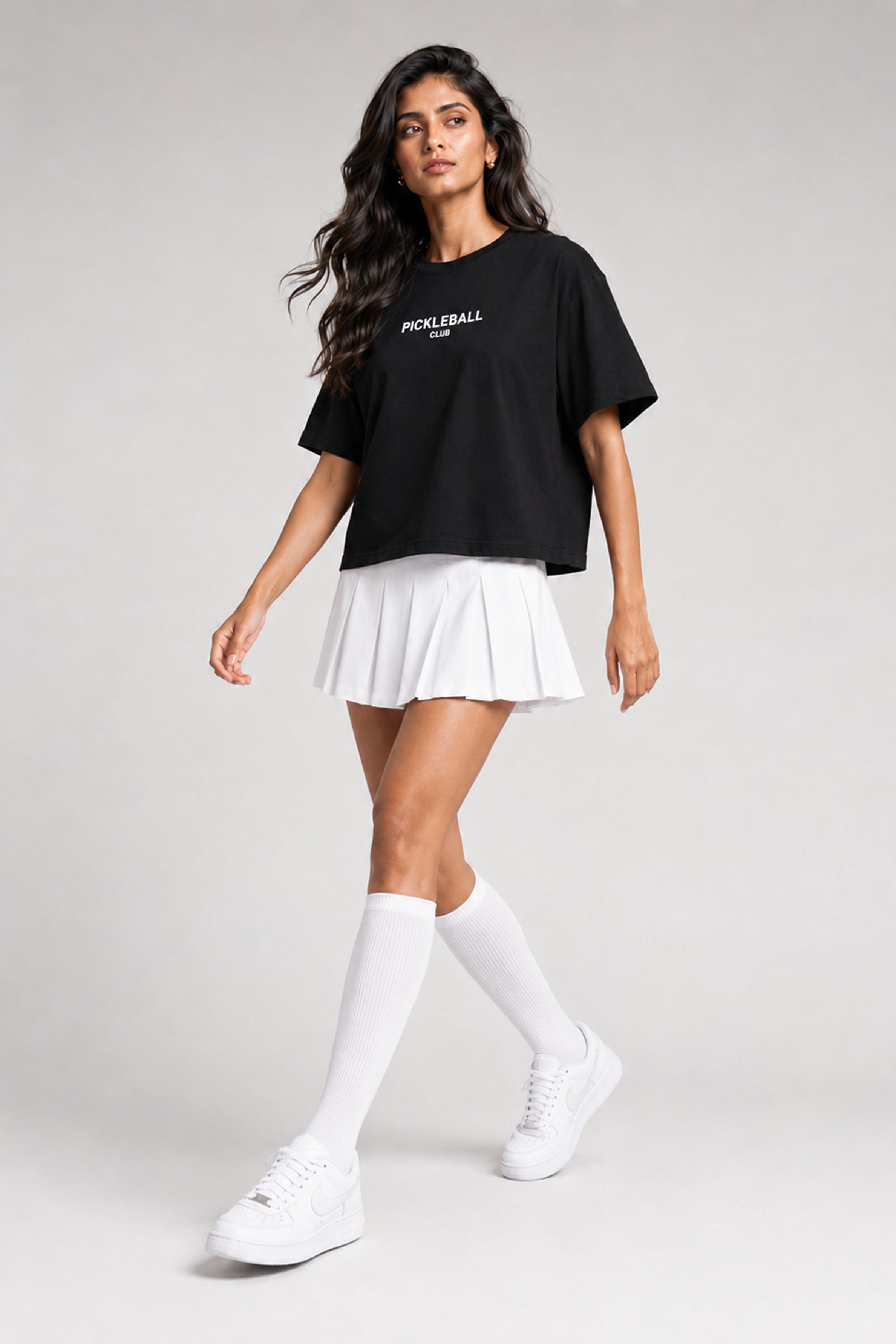 MODANO Pickleball Crew Neck Oversized Tees - Black