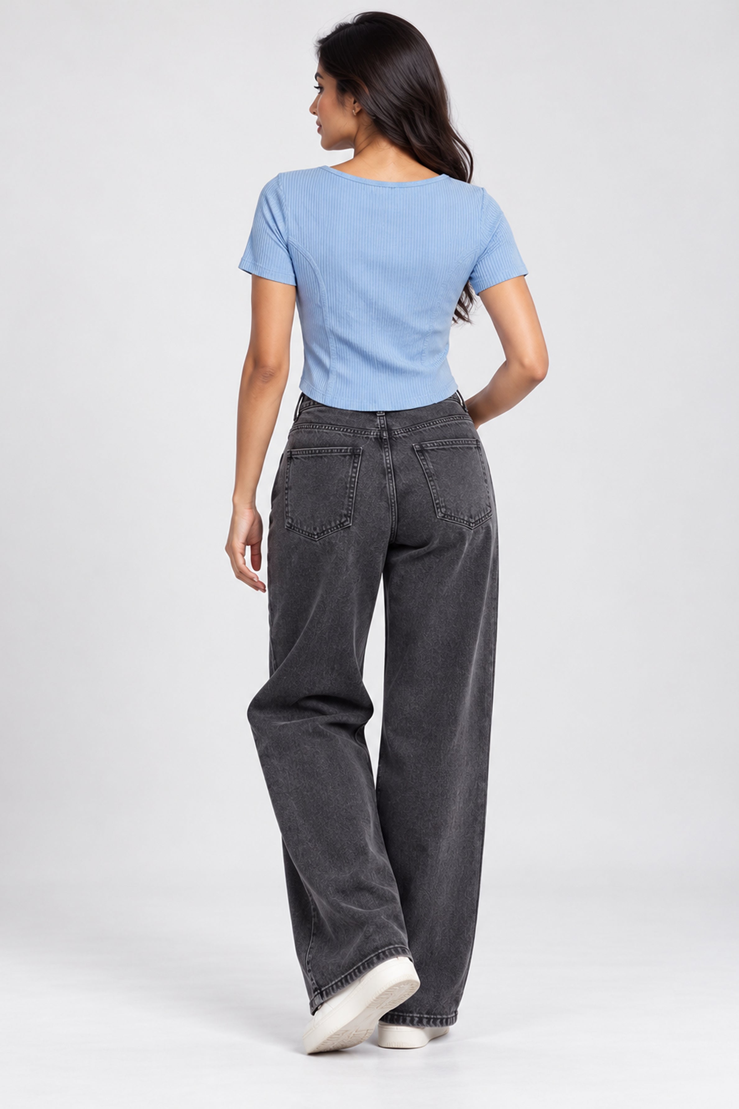MODANO PETALS IN BLOOM Casual Top - Light Blue