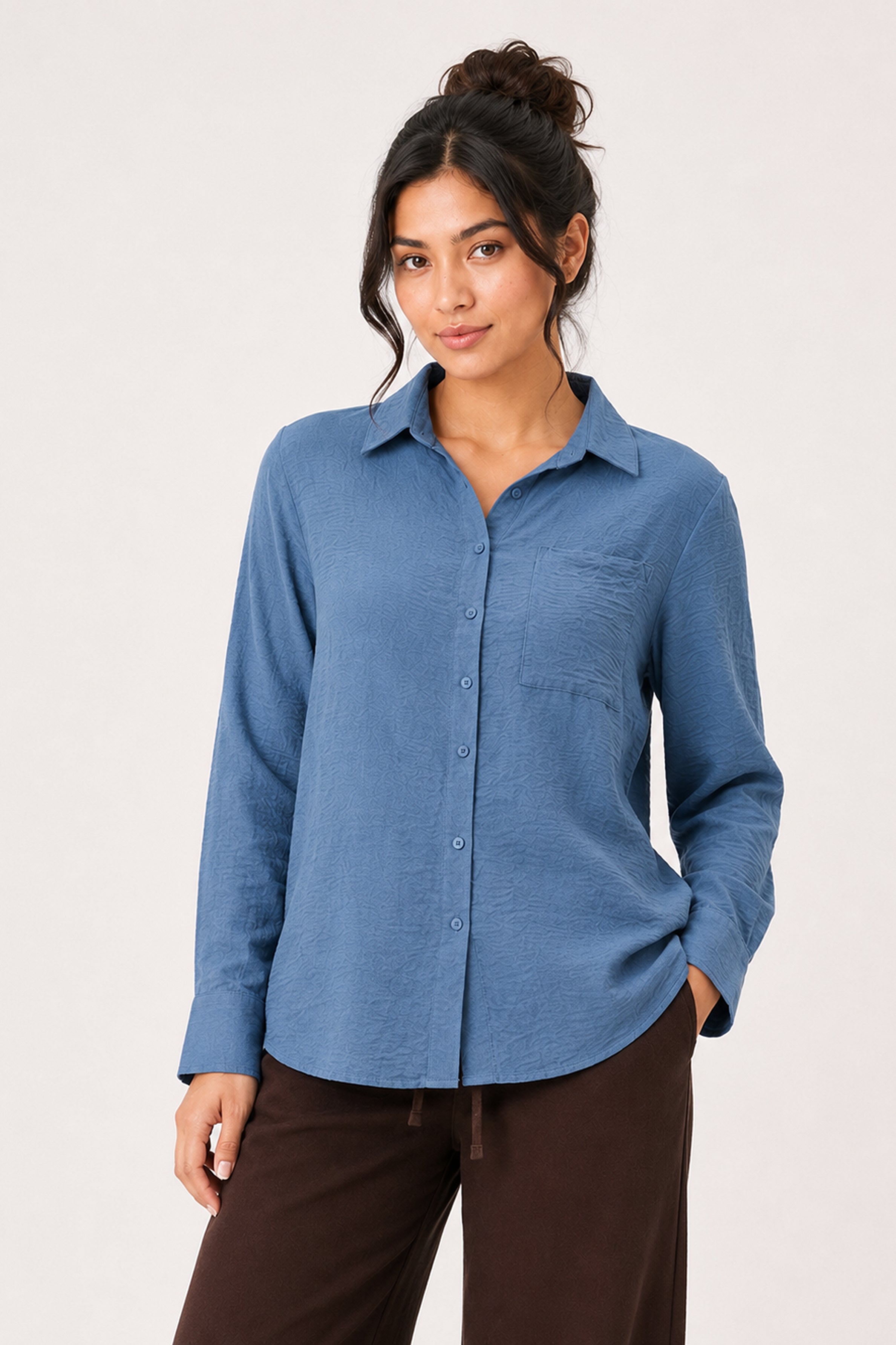 Modano Women's Casual Shirt - Navy