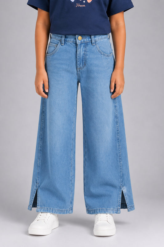 LITTLE MODANO Girls' Light Blue Denim Pants