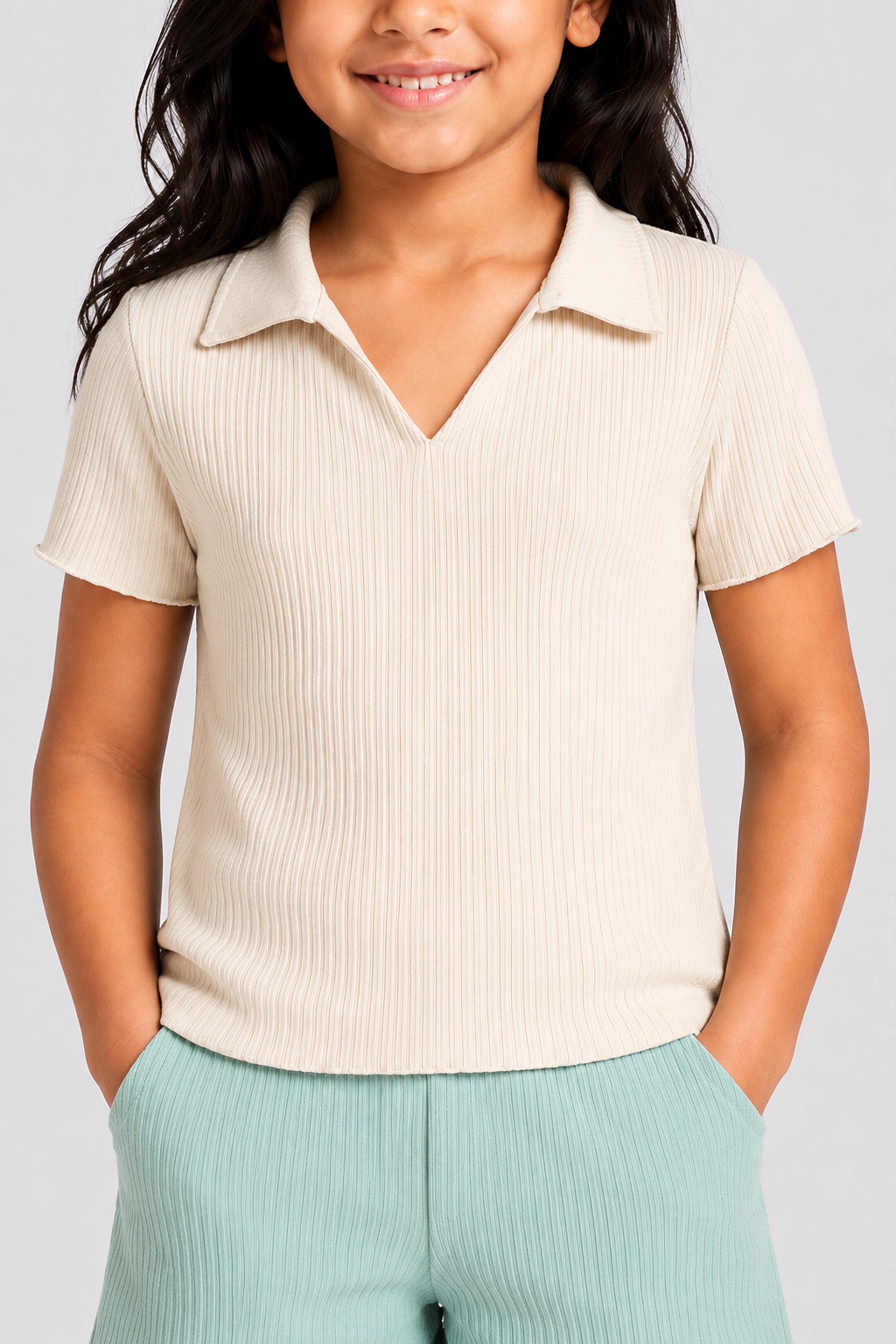 LITTLE MODANO Kid's Girls Top - Beige
