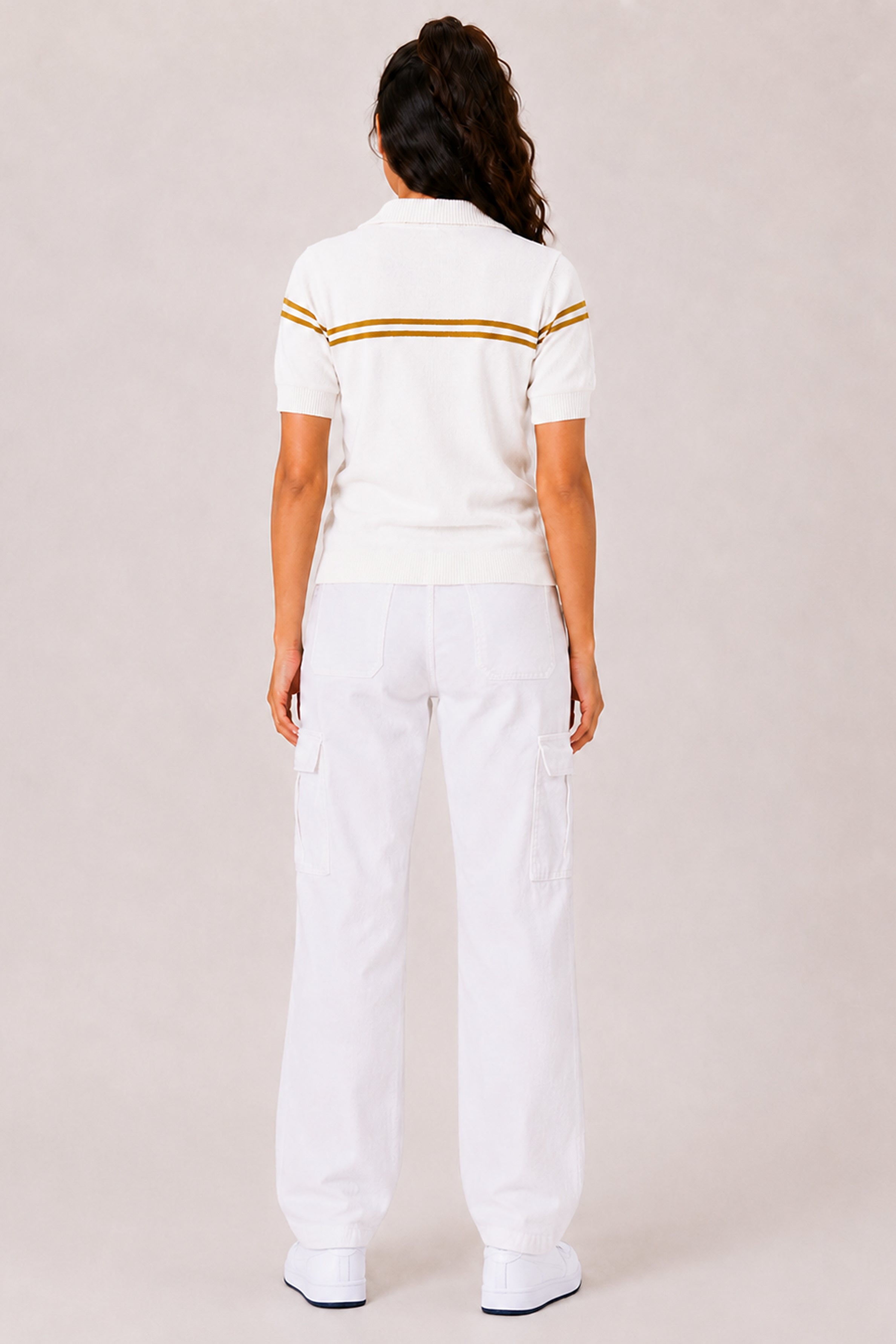 MODANO Women's White Half-Zip Tee