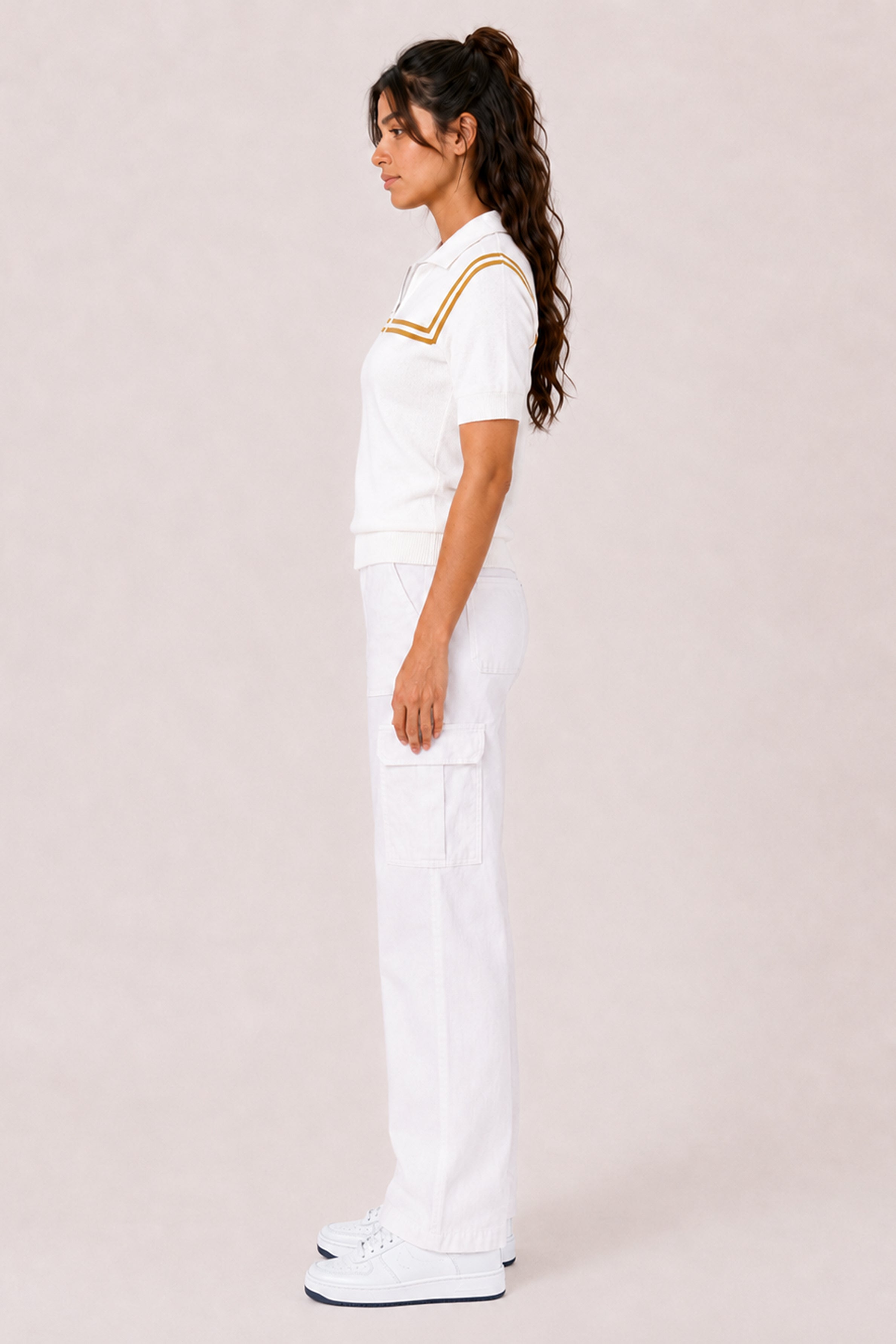 MODANO Women's White Half-Zip Tee