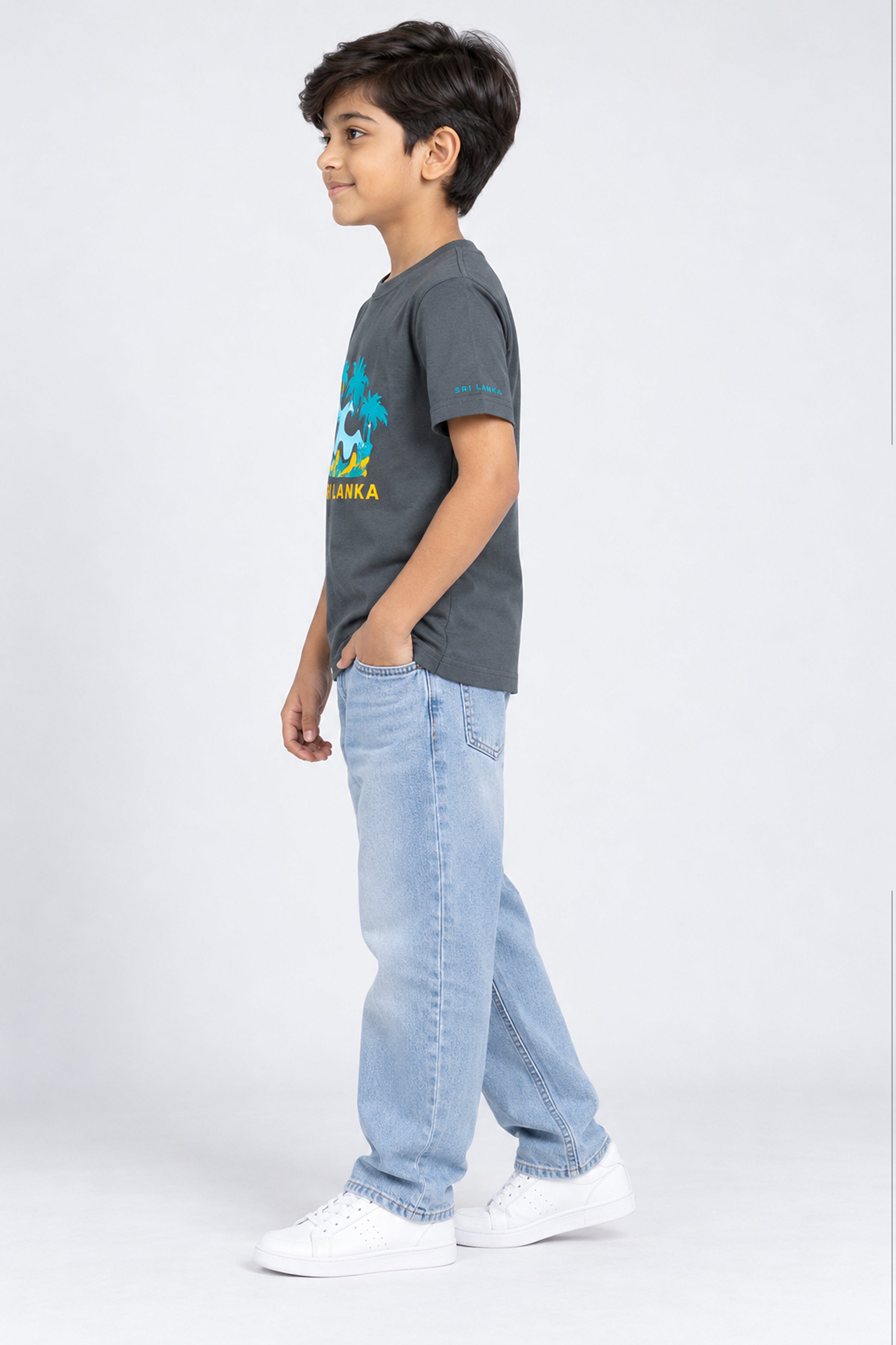 CORE Kid's Boys Crew Neck Tees - Dark Gray