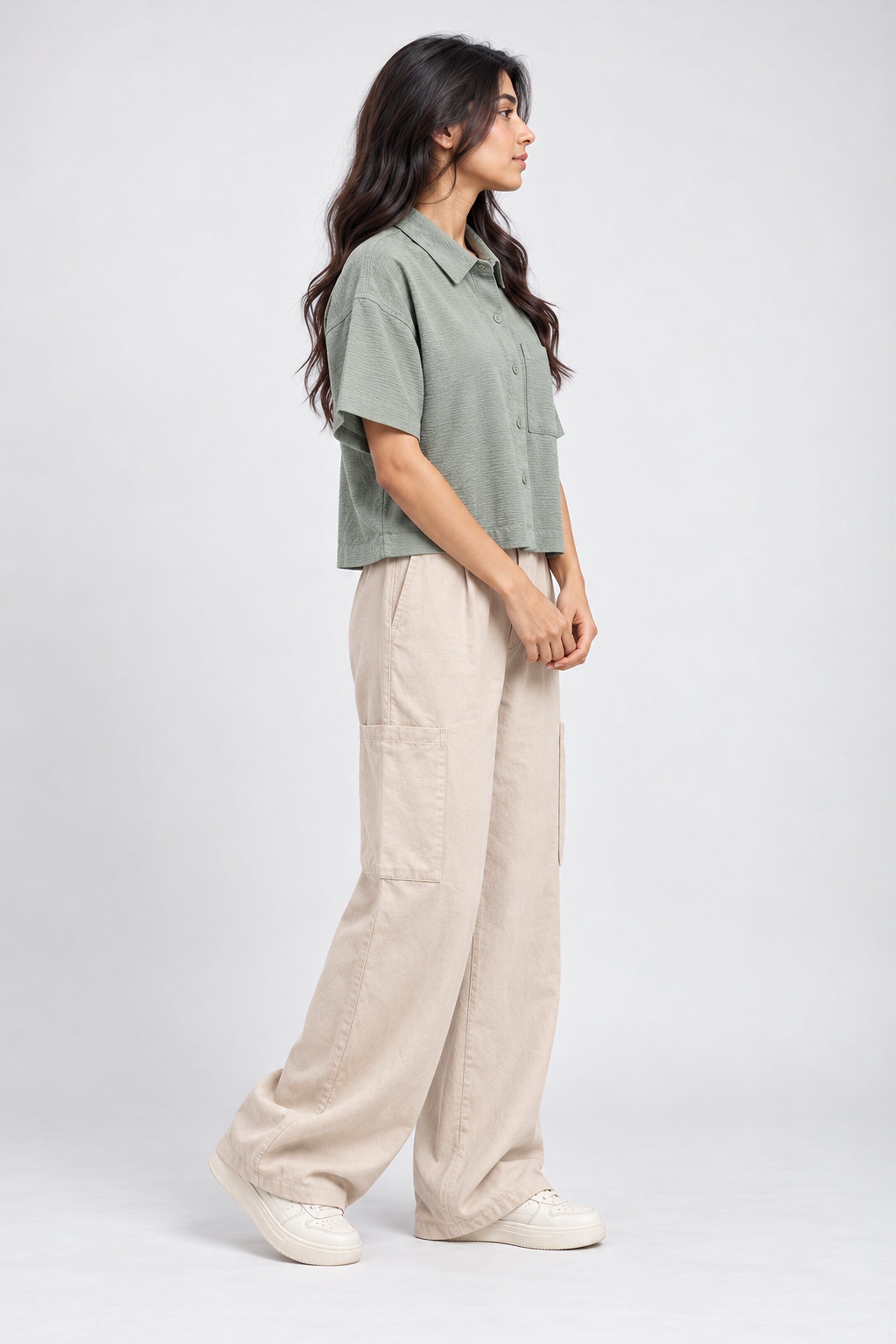 MODANO PETALS IN BLOOM Casual Top - Green