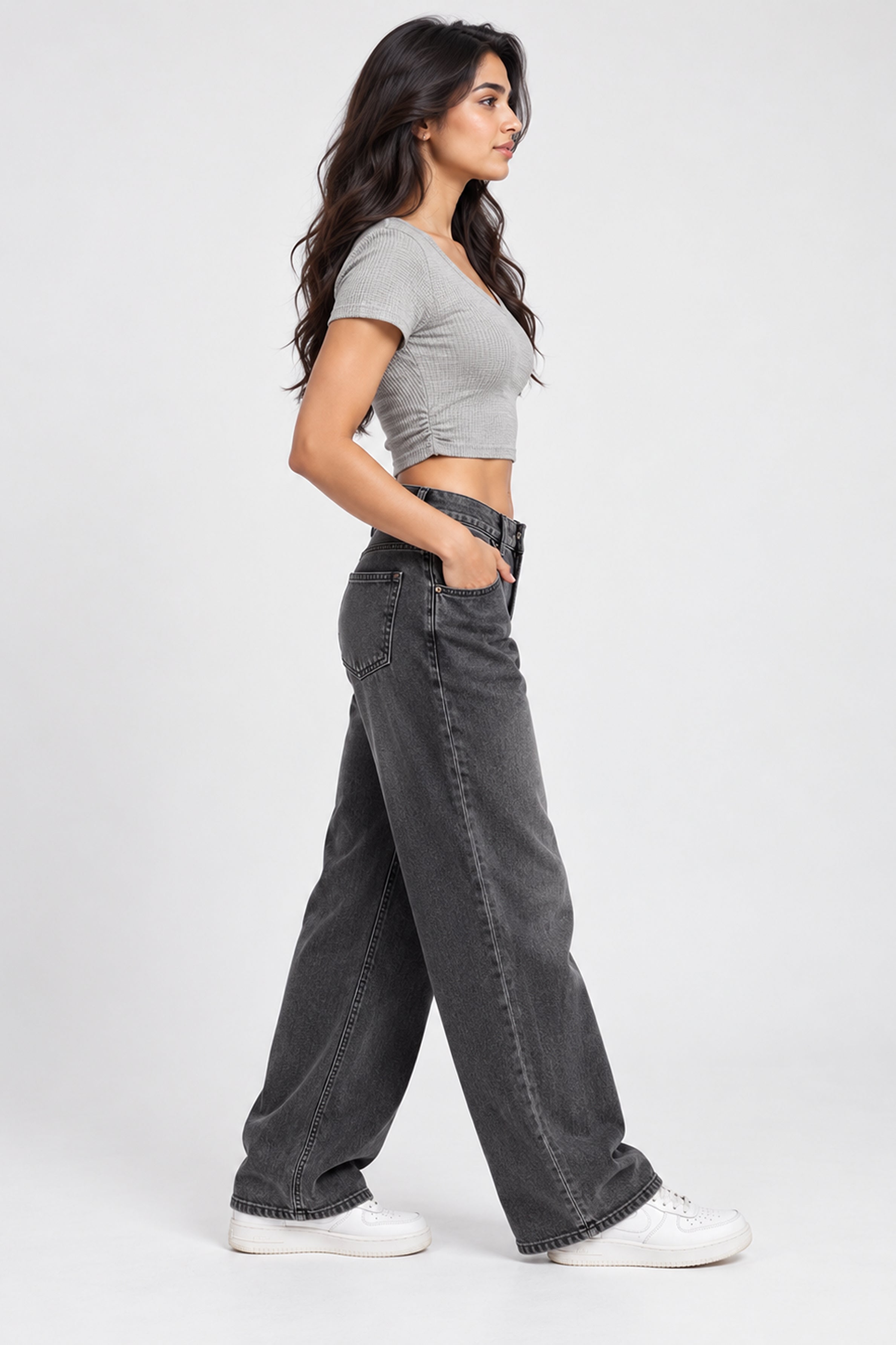 MODANO PETALS IN BLOOM Casual Top - Gray