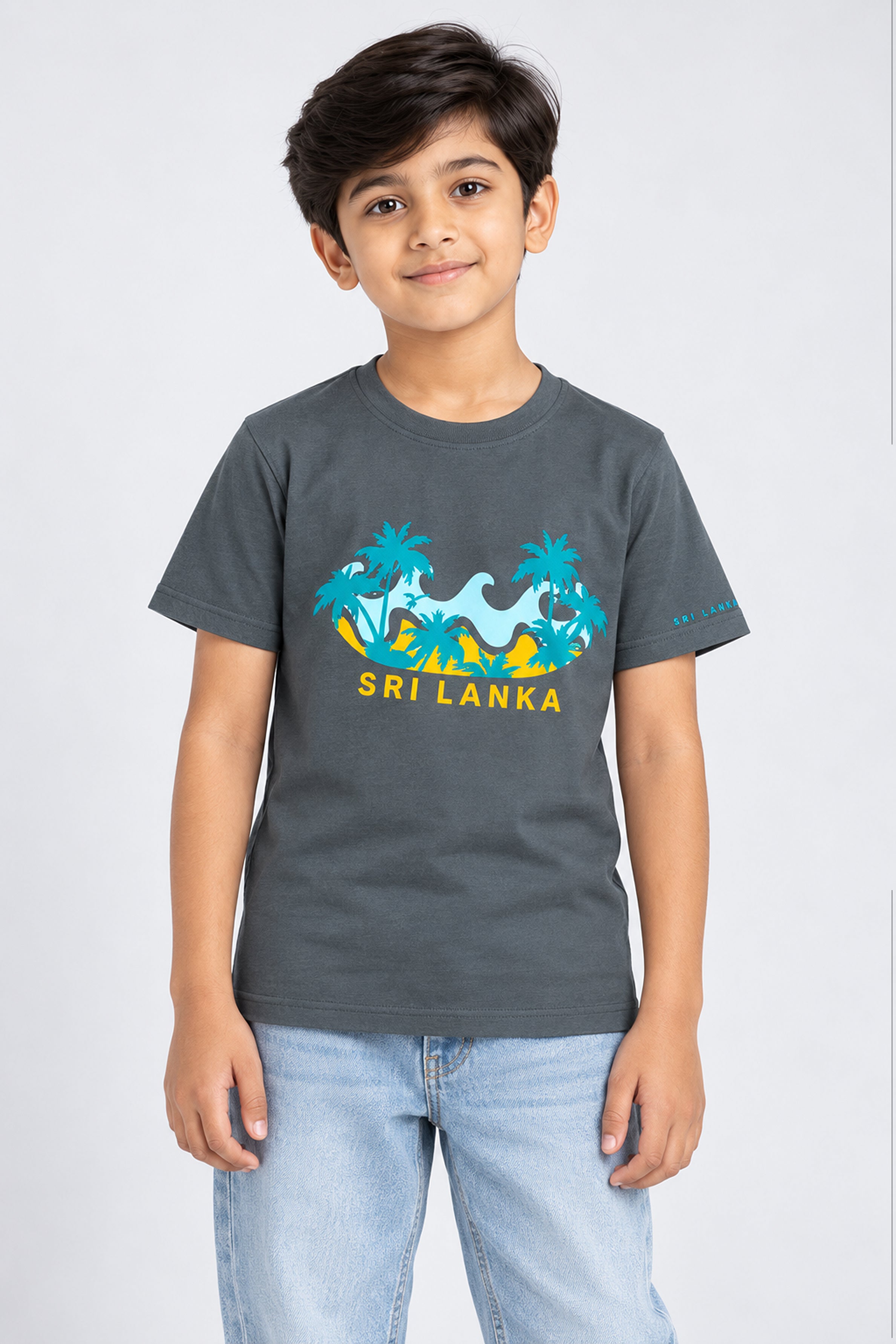 CORE Kid's Boys Crew Neck Tees - Dark Gray