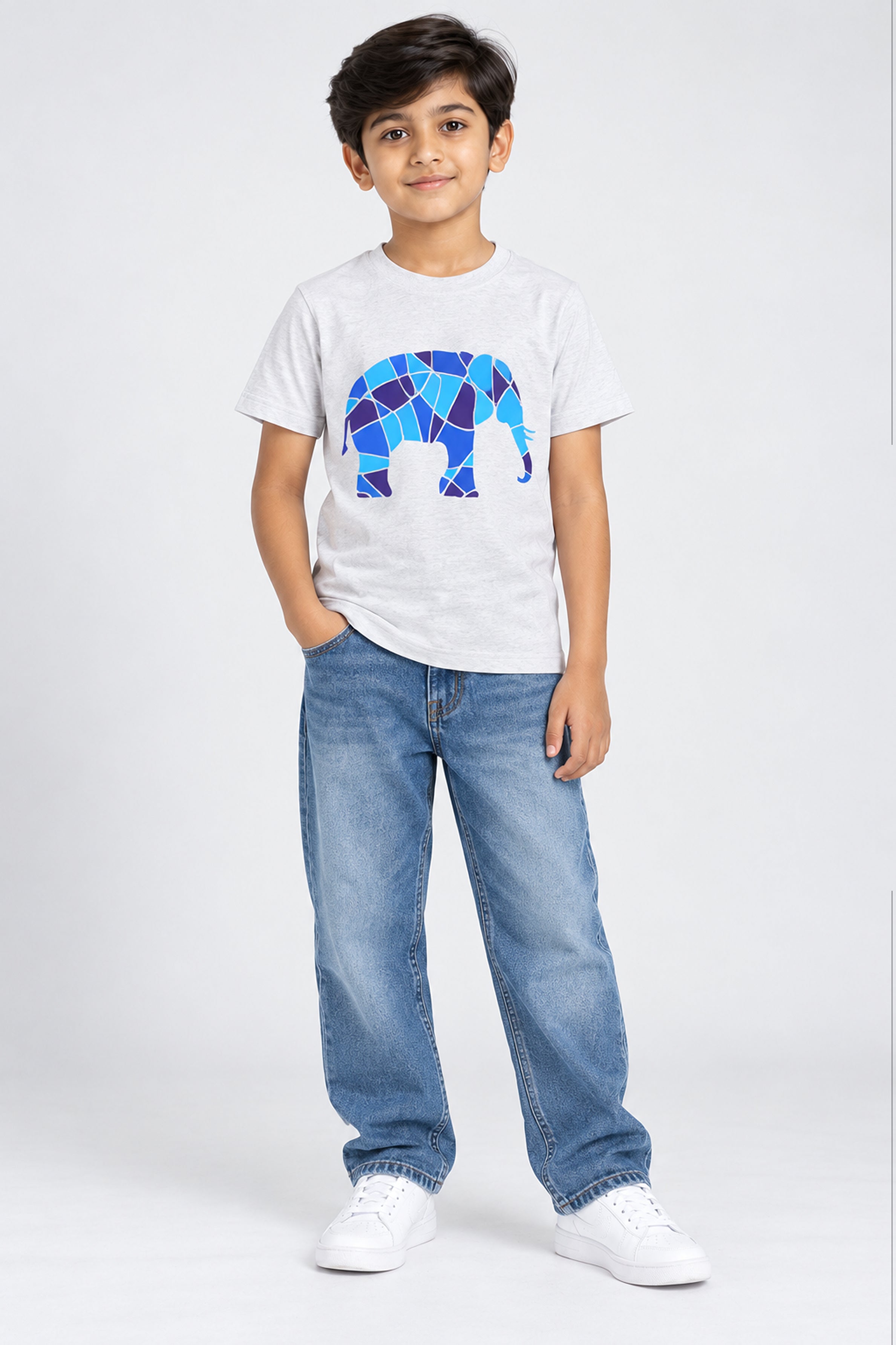 CORE Kid's Boys Crew Neck Tees - Gray