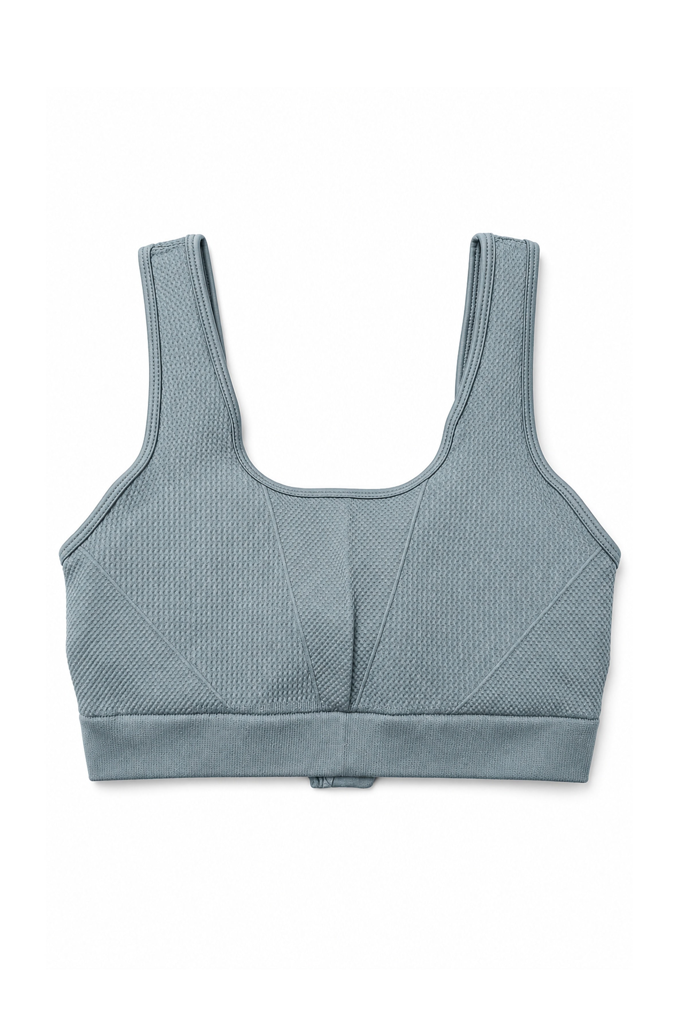 Women's Front Zip Padded Sports Bra - Grey
