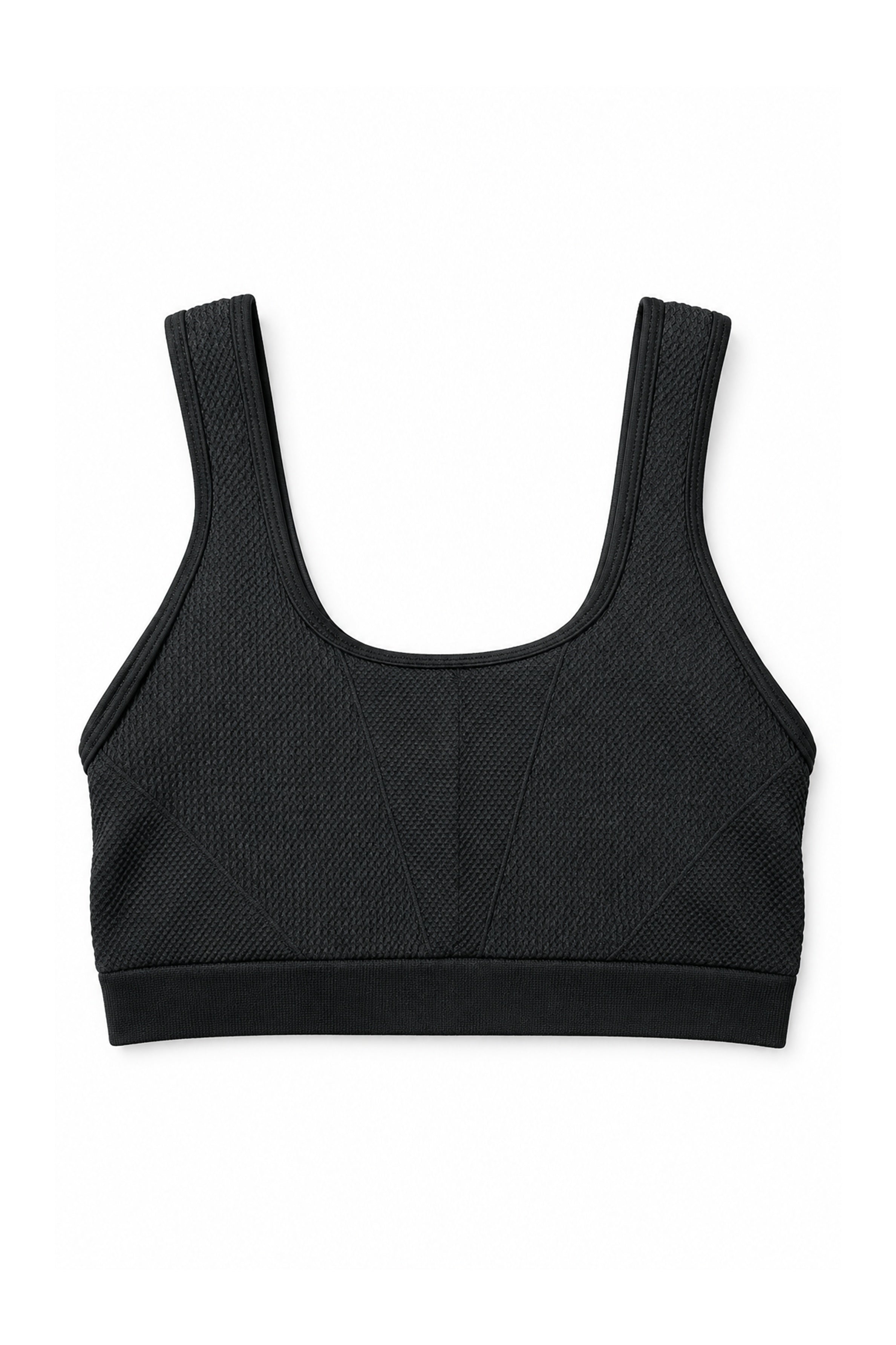 Women's Front Zip Padded Sports Bra - Black