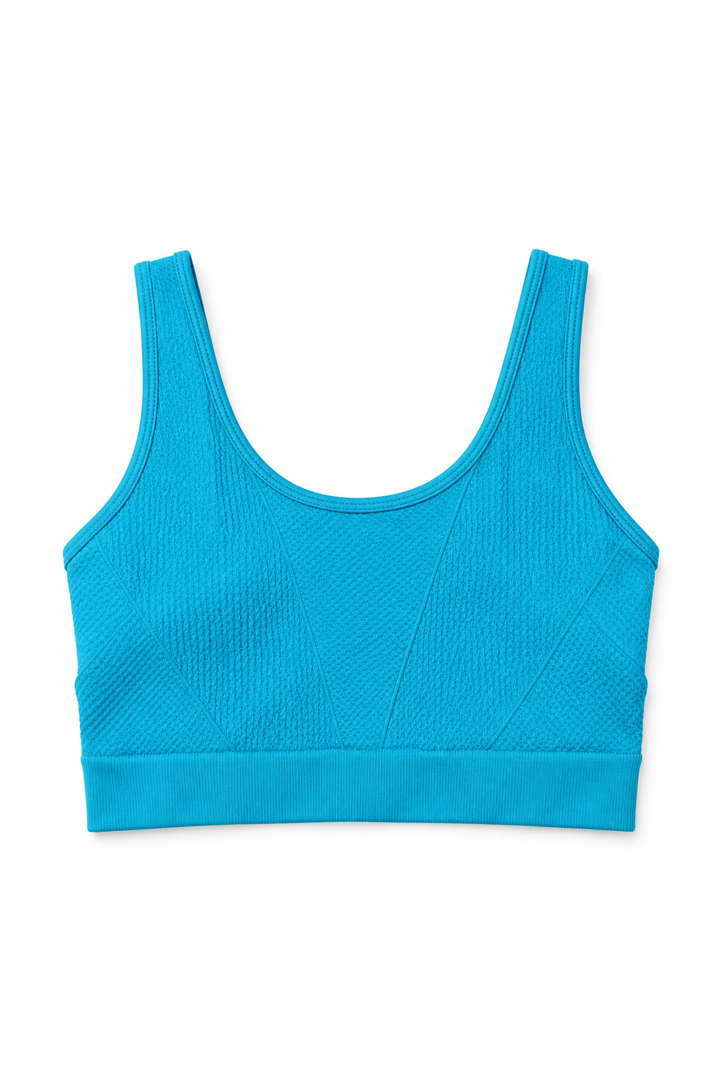 Women's Front Zip Padded Sports Bra - Light Blue