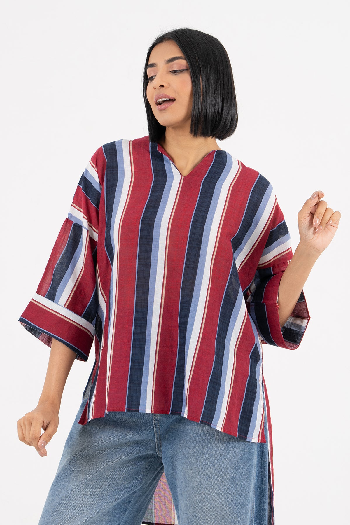 Envogue Women's Stripe Chic Casual Blouse