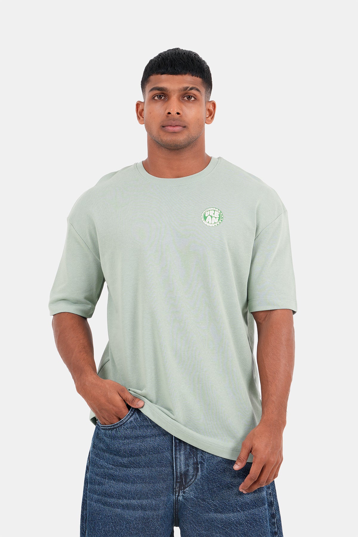 Hustle Backprint Relax Fit Casual T-Shirt