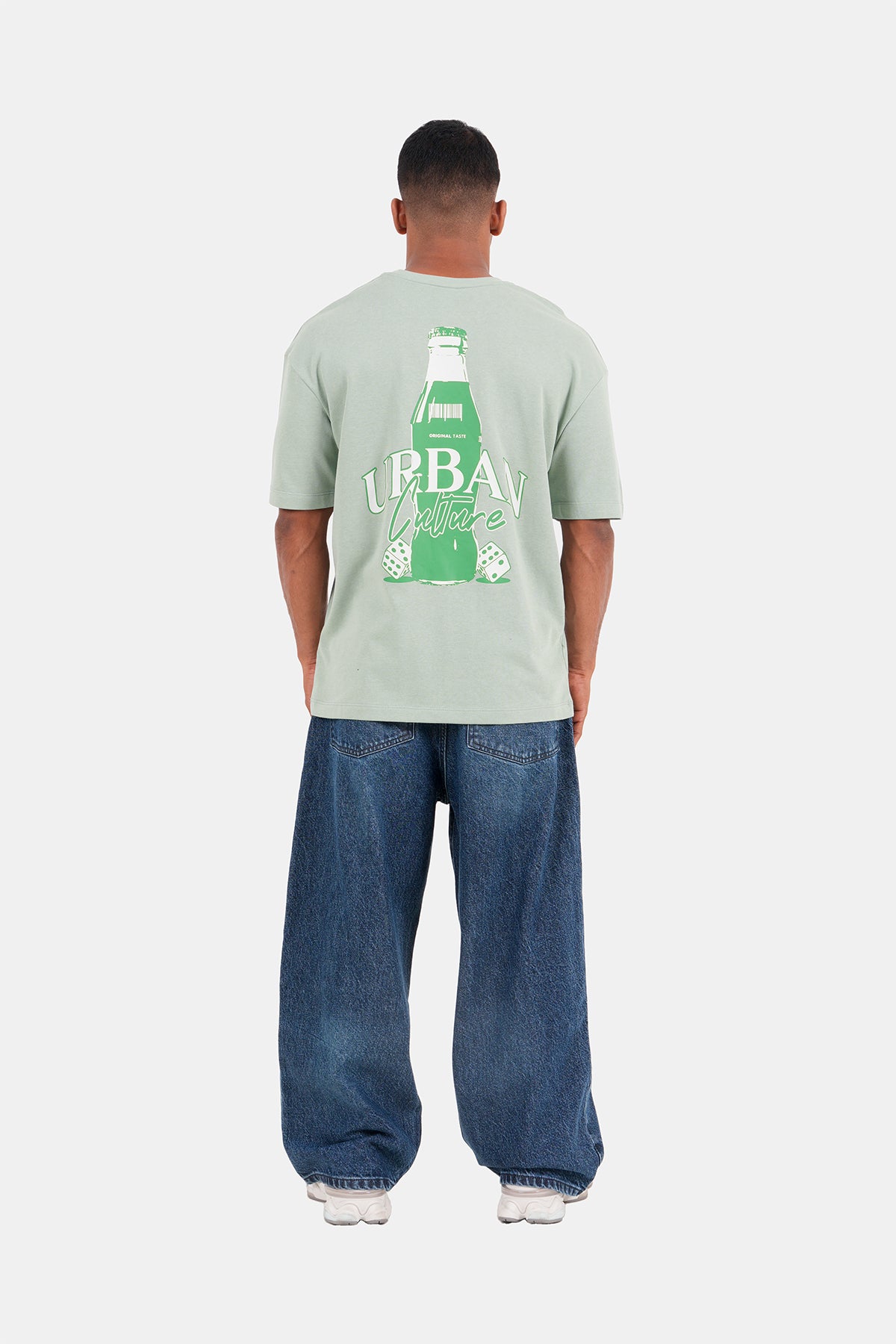 Hustle Backprint Relax Fit Casual T-Shirt