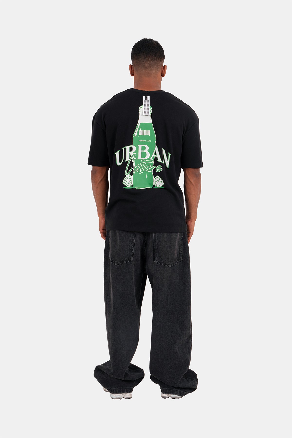 Hustle Backprint Relax Fit Casual T-Shirt