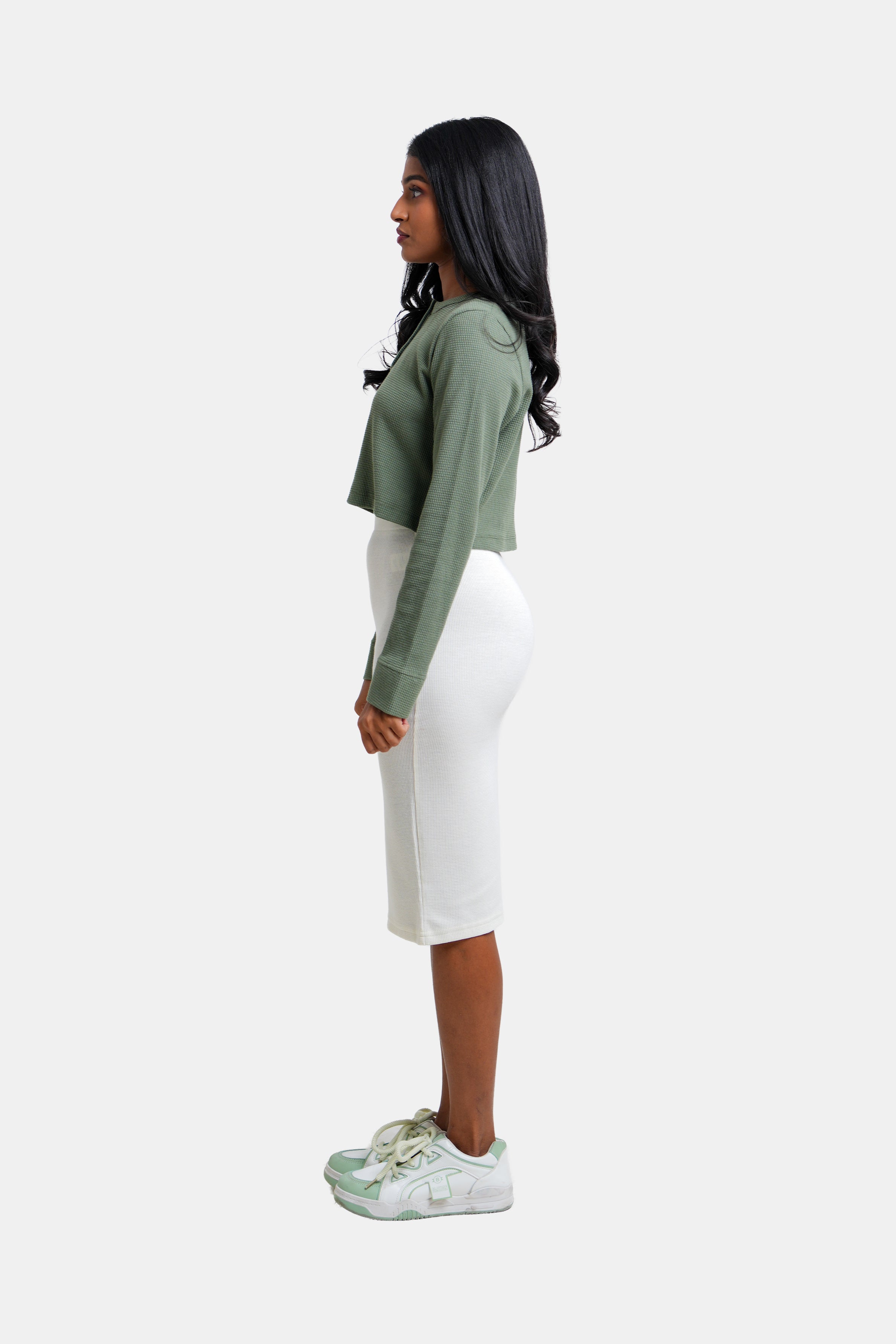Modano Women's Long Sleeve Crop Top - Casual Wear