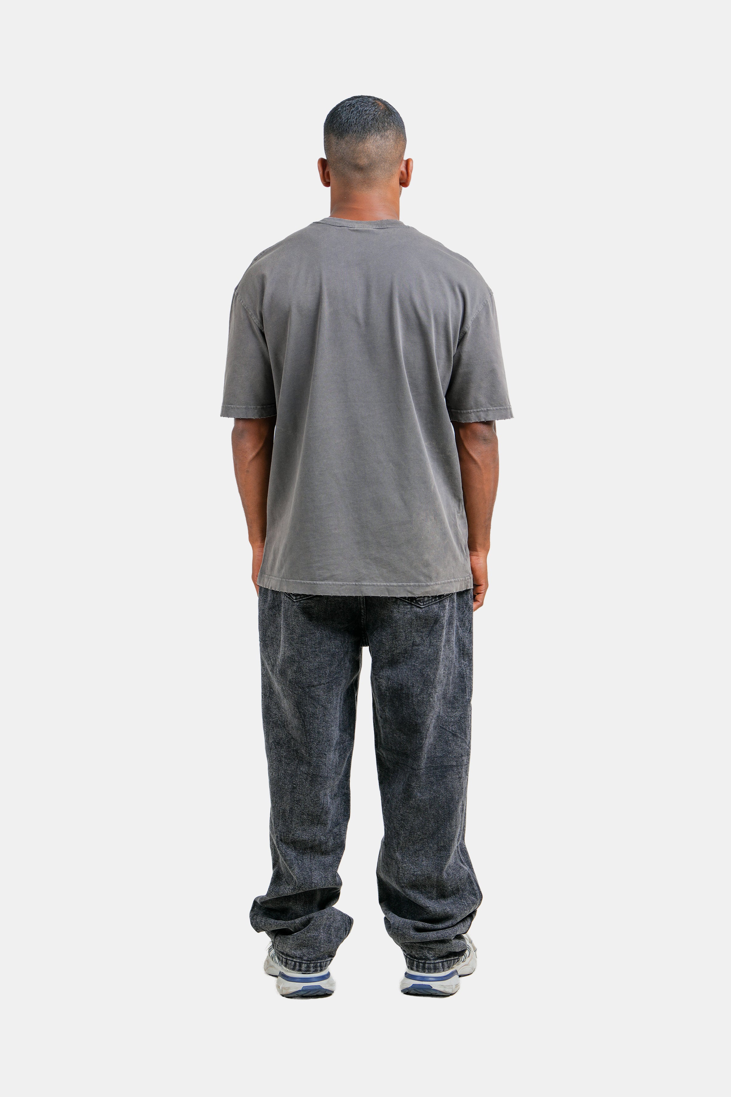 Hustle Men's Crew Neck T-Shirt - Dark Grey, Black & Beige
