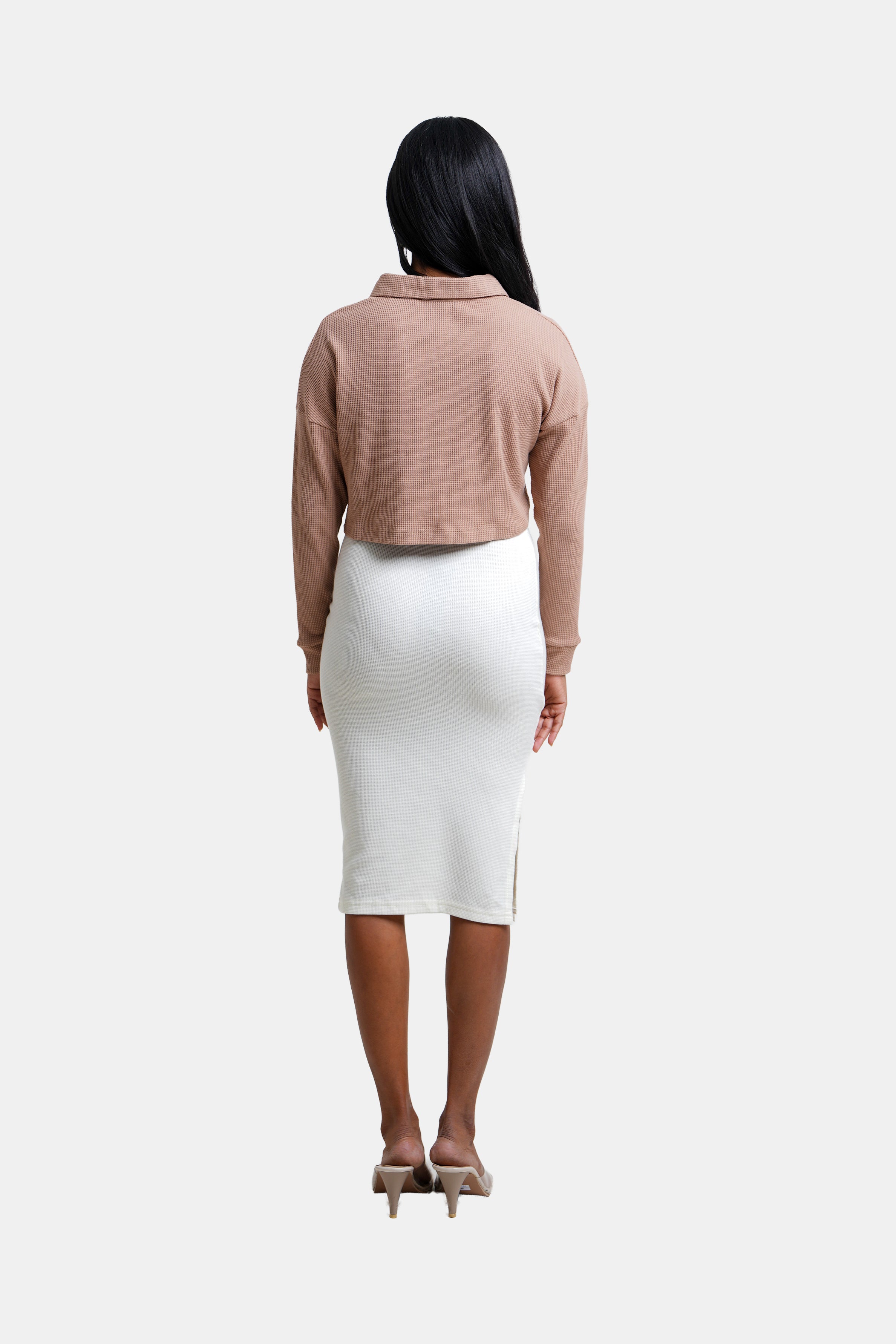 Modano Women's Knee Length Skirt - Casual Wear