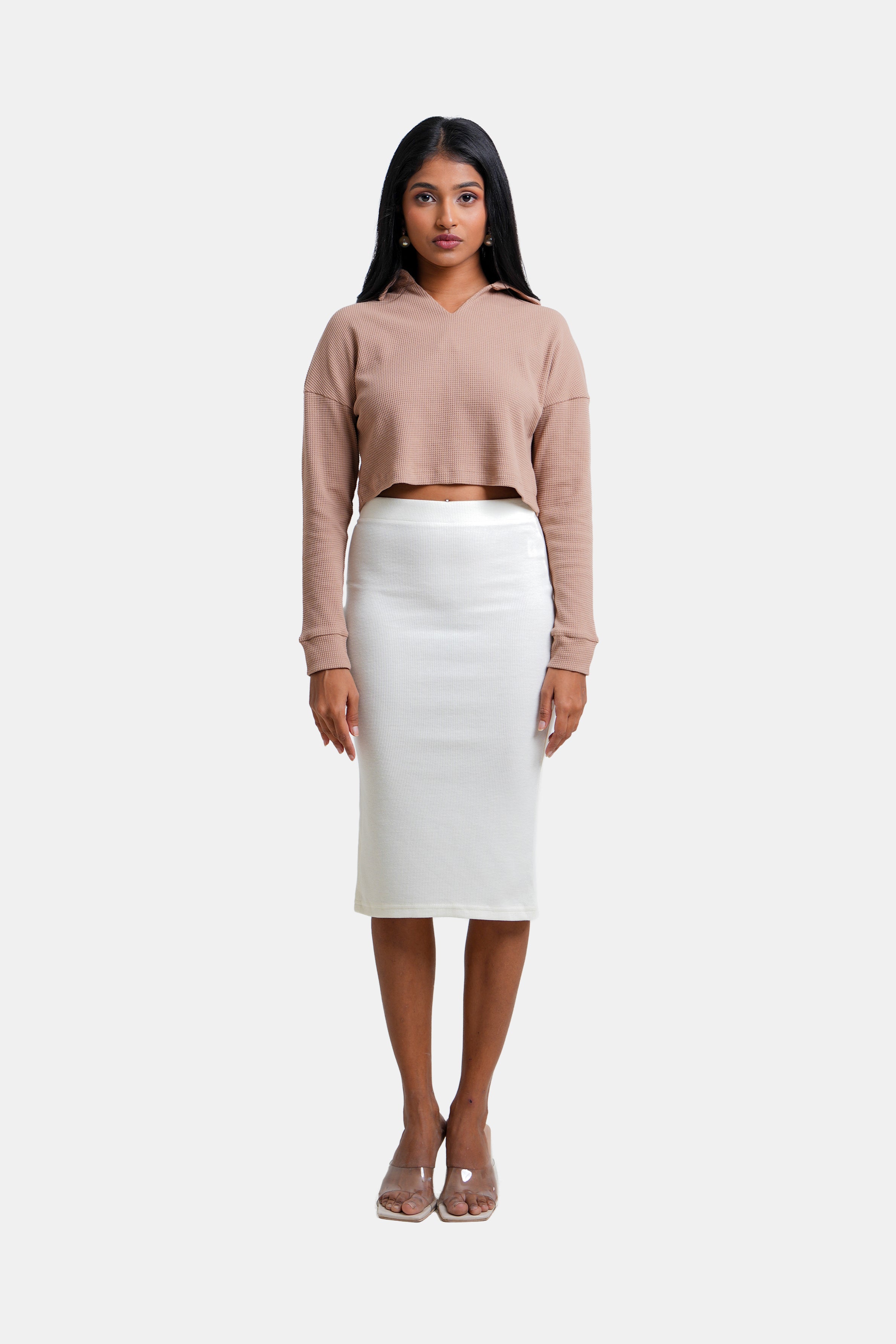 Modano Women's Knee Length Skirt - Casual Wear