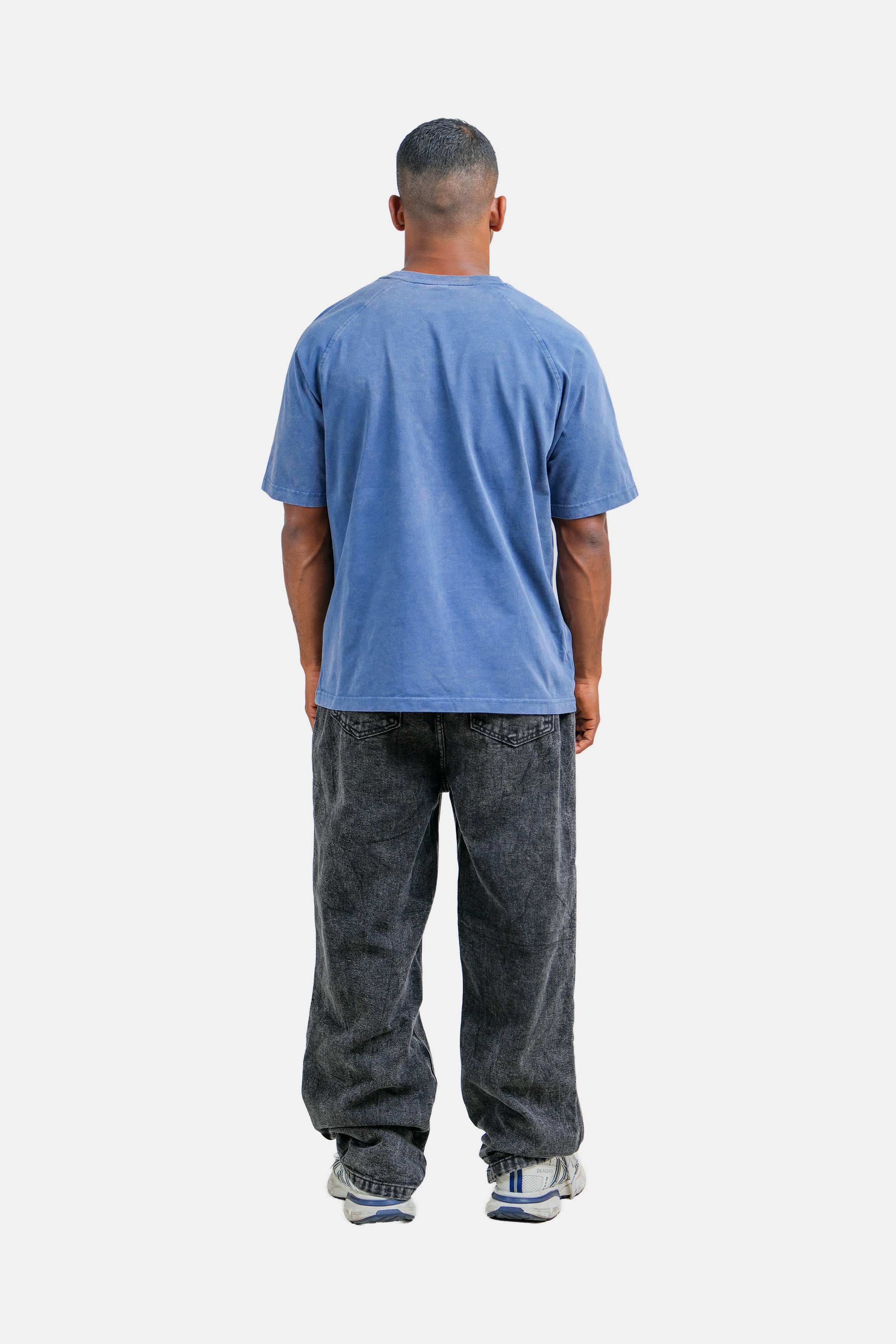 Hustle Men's Crew Neck T-Shirt - Black, Indigo & Khaki