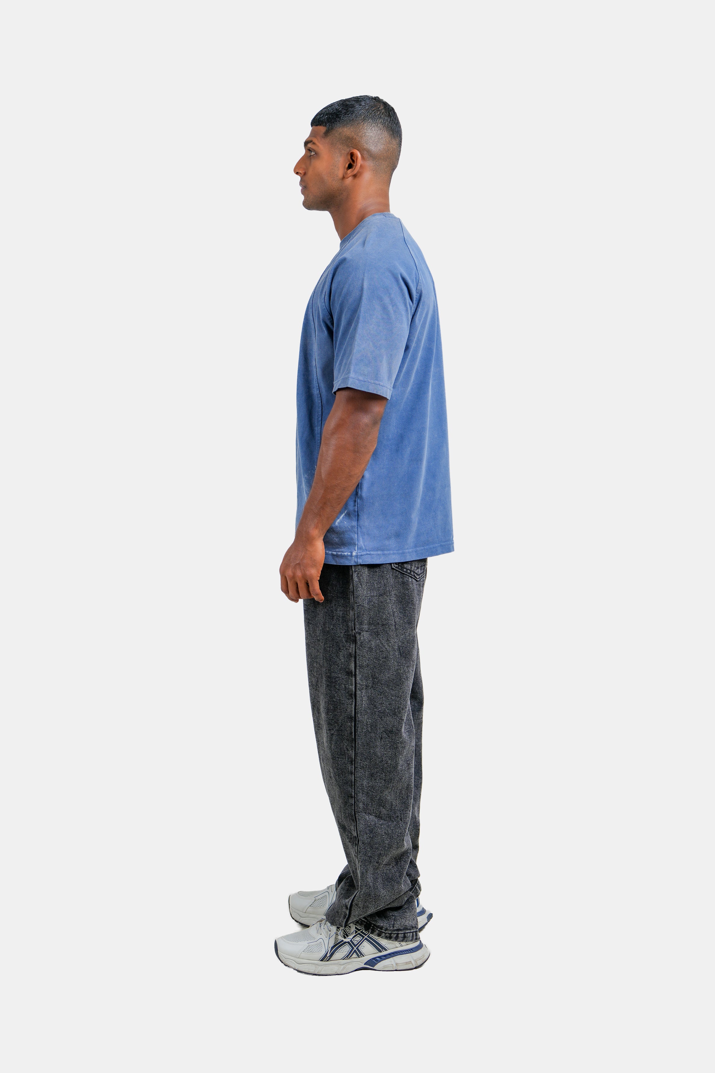 Hustle Men's Crew Neck T-Shirt - Black, Indigo & Khaki